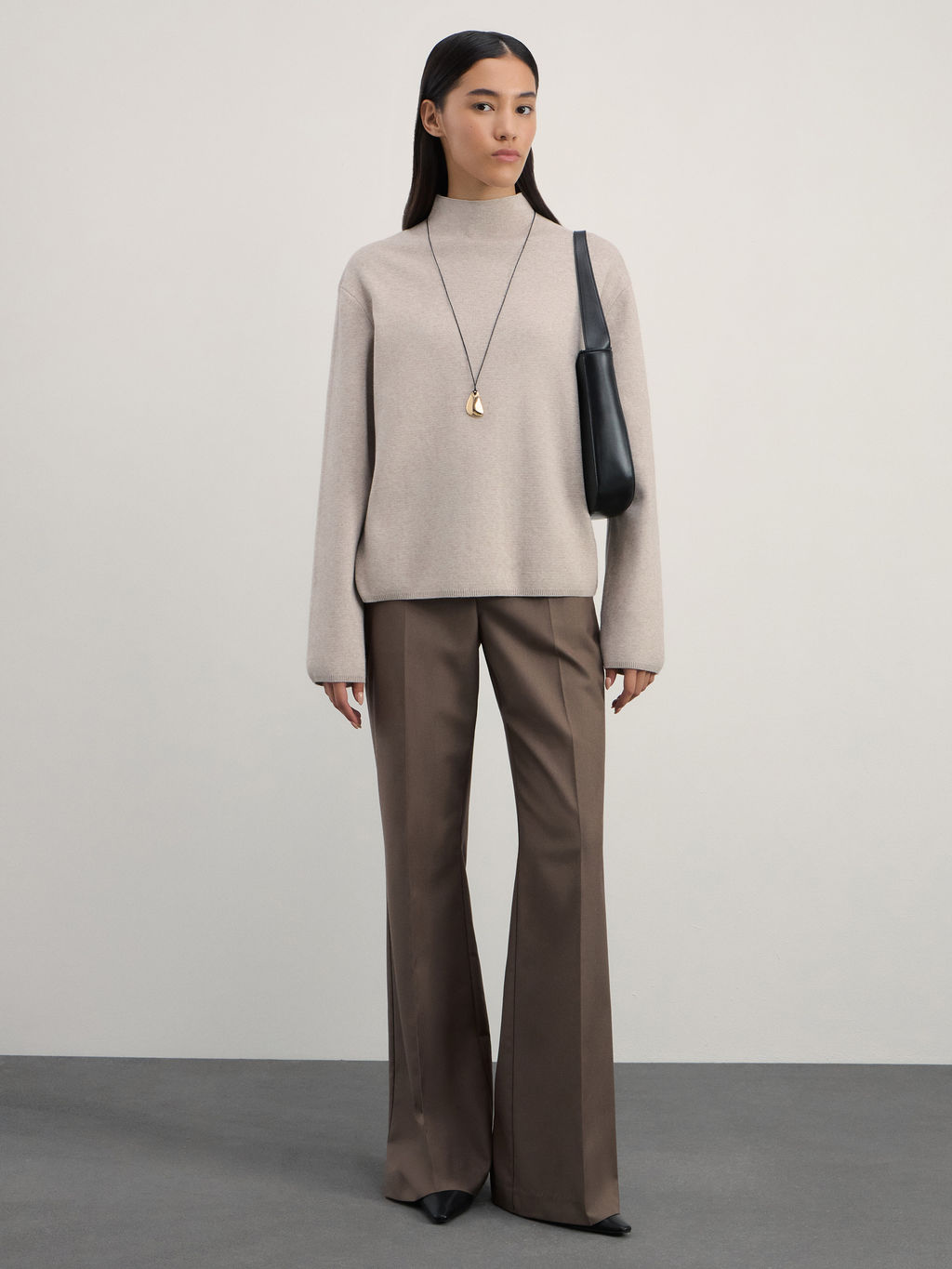 Джемпер с воротником-стойкой из вискозы / Zarina  фото 2