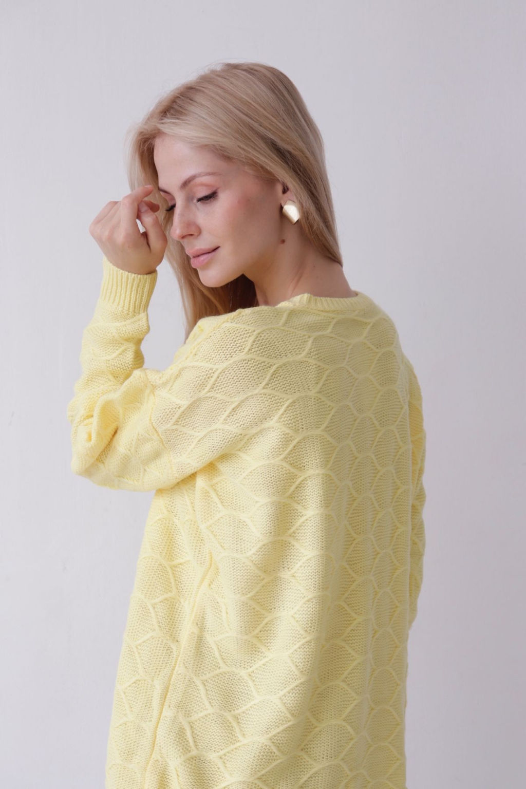 Джемпер удлиненный лимонный с шерстью альпака - Martichelli фото 18