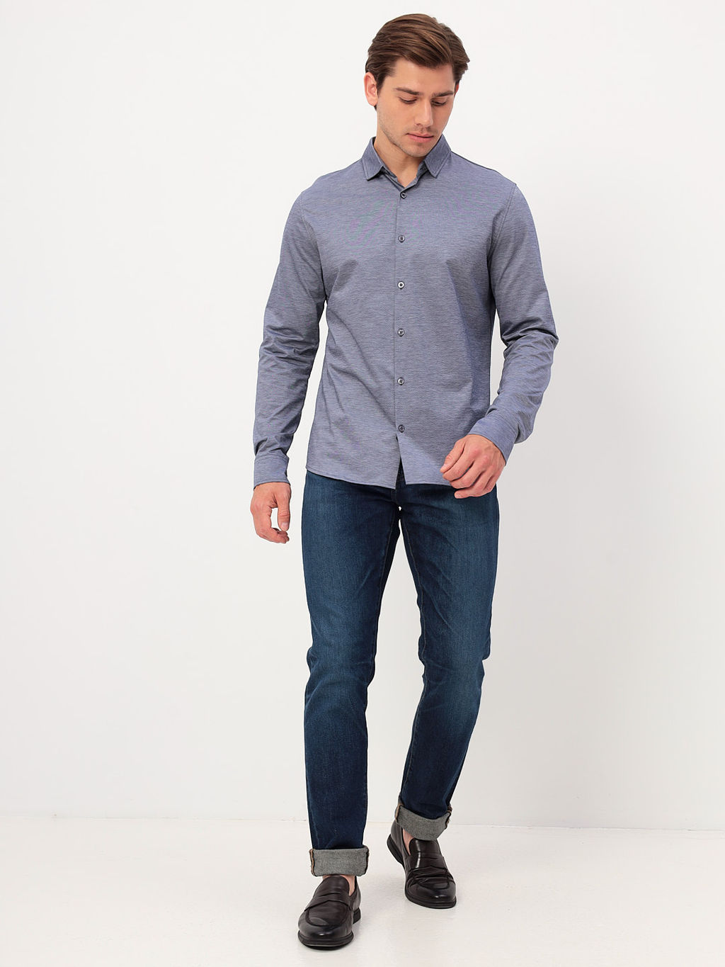Сорочка мужская длинный рукав GREG 223/131/1636/ZN  фото 4