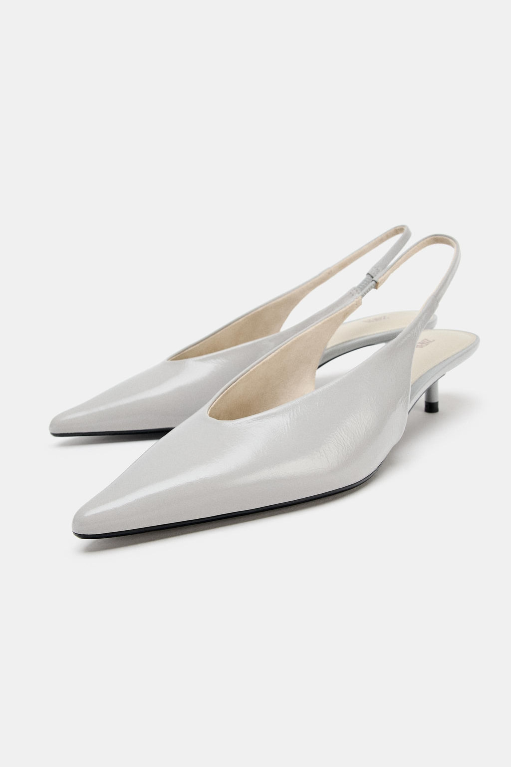 ZAPATO TAC?N KITTEN PIEL / Gris Claro - Zara фото 4