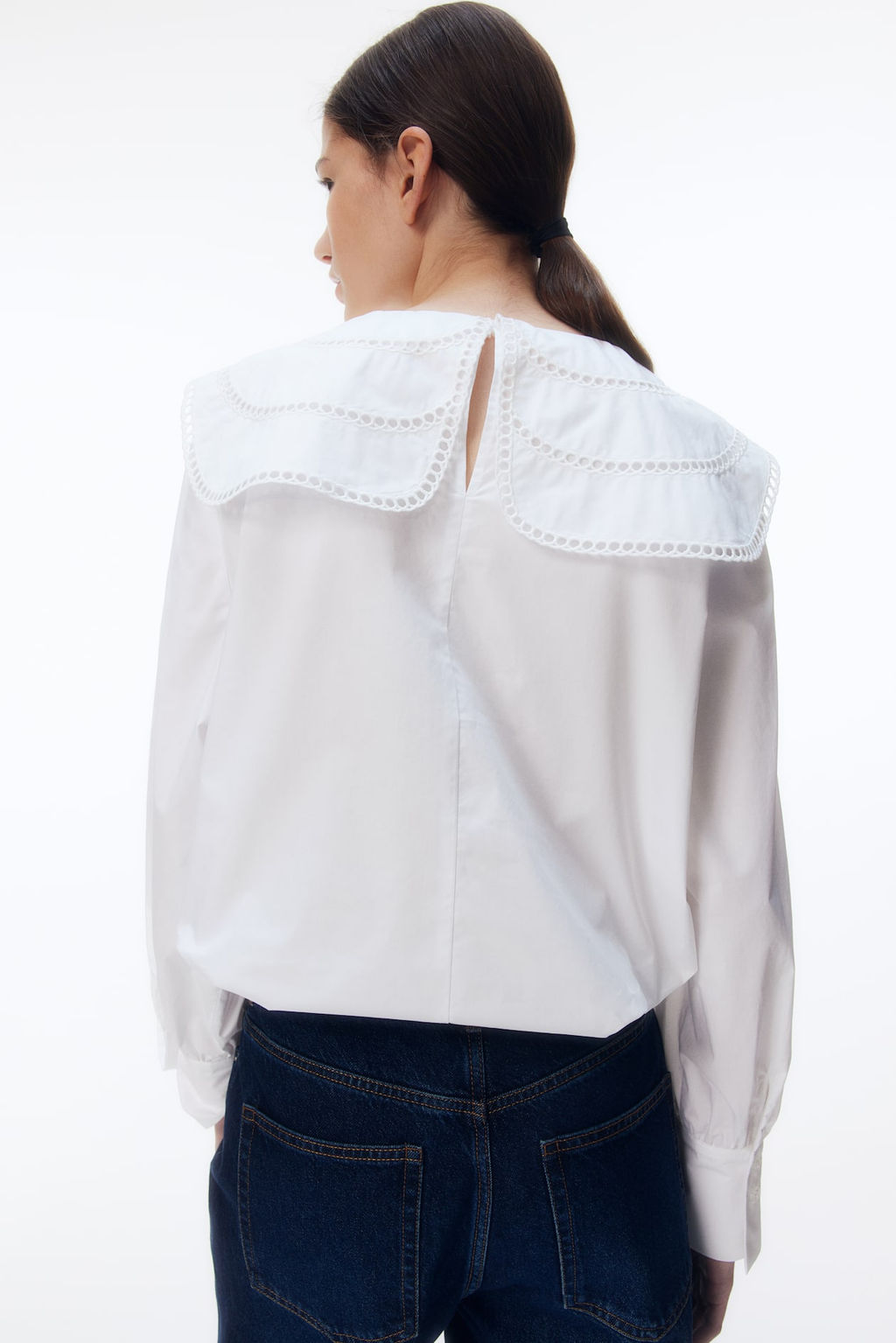 Blusa de algodon con ribetes de encaje - H&m фото 4