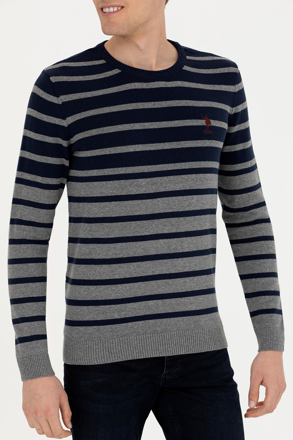 Мужской серый меланжевый свитер Неожиданная скидка в корзине - U.s. polo assn фото 13