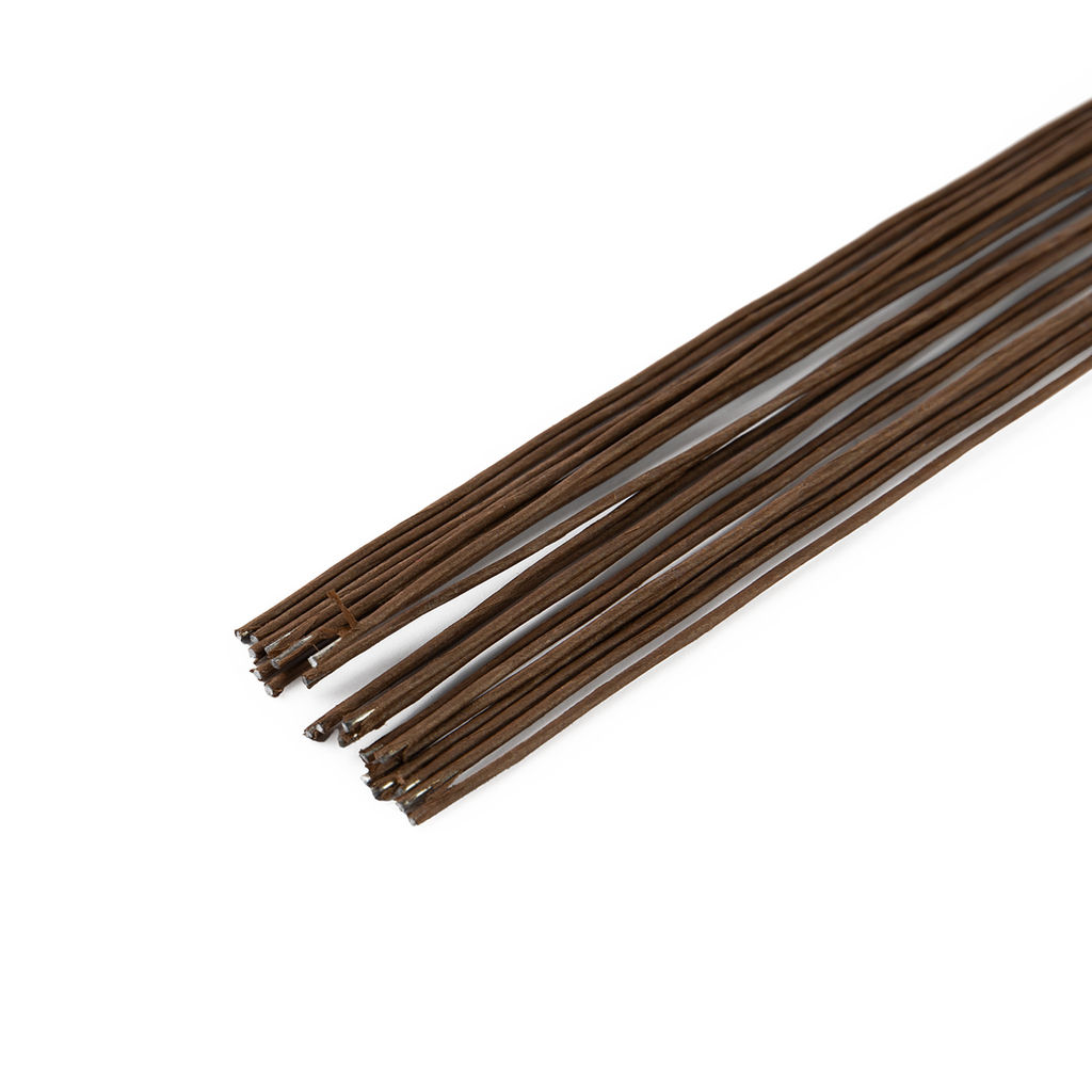 Blumentag FIW-0.95 Проволока флористическая в оплётке 0.95 мм сталь бумага 5 х 20 шт. 40 см №03 коричневый  фото 4