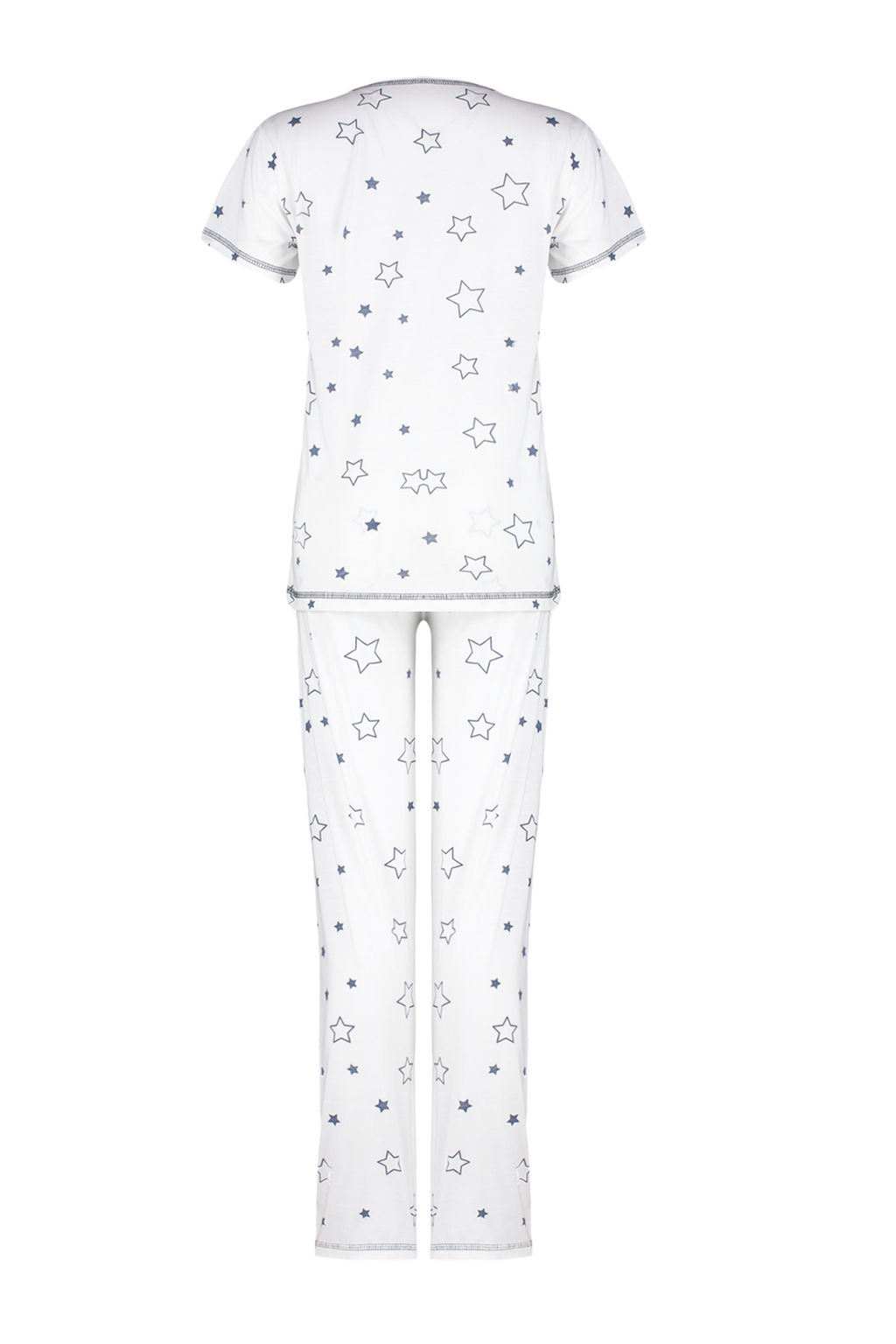 Trendyolmilla Beyaz Y?ld?z Desenli Orme Pijama Tak?m? THMSS24PT00371 фото 8