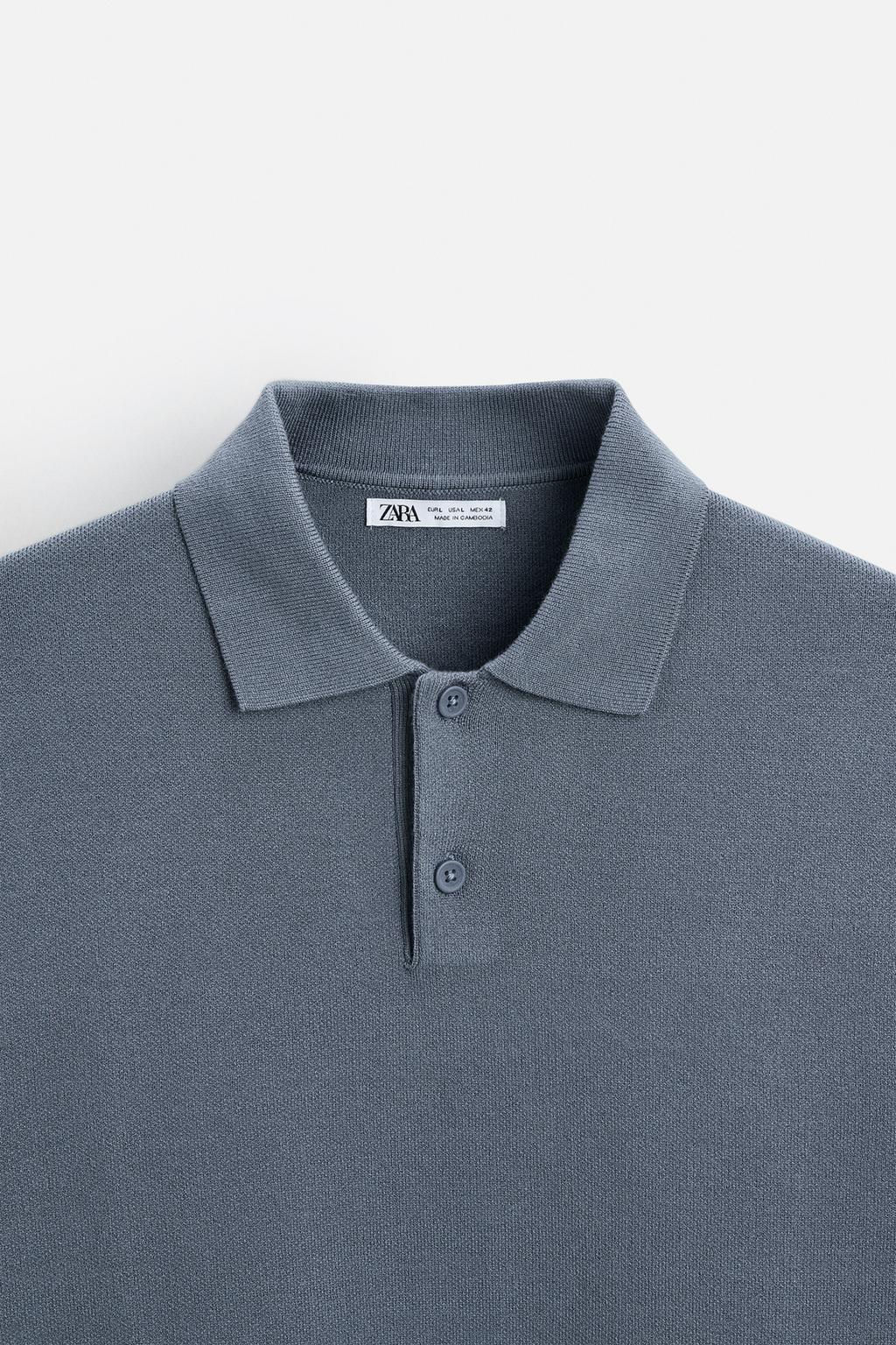 VISCOSE BLEND KNIT POLO SHIRT - Zara фото 48
