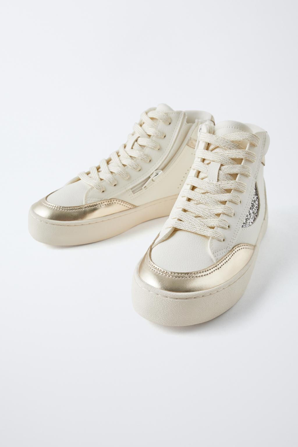 METALLIC HIGH TOP SNEAKERS - Zara фото 6