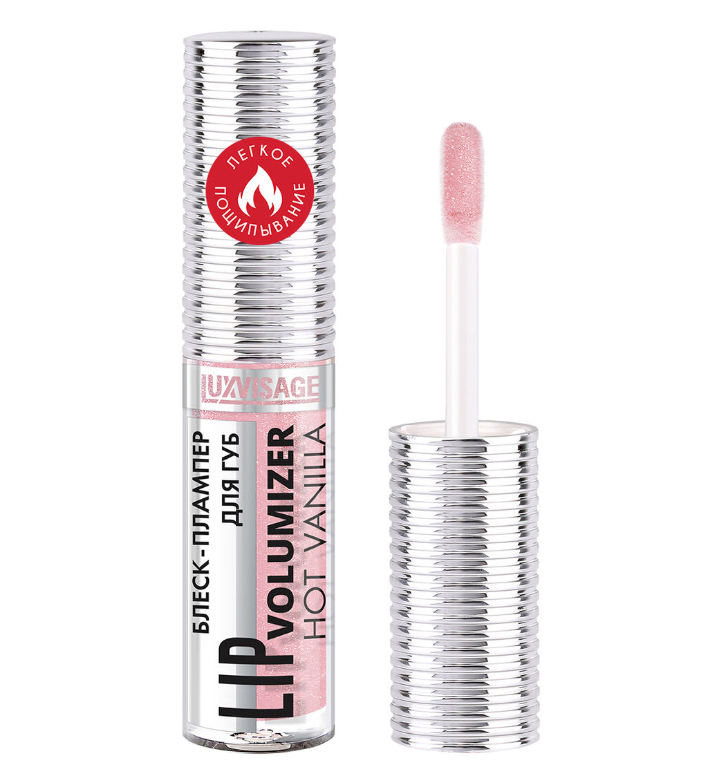 LuxVisage Блеск-плампер для губ LIP volumizer hot vanilla, тон 303 Baby Pink,Unicorn 2.9г