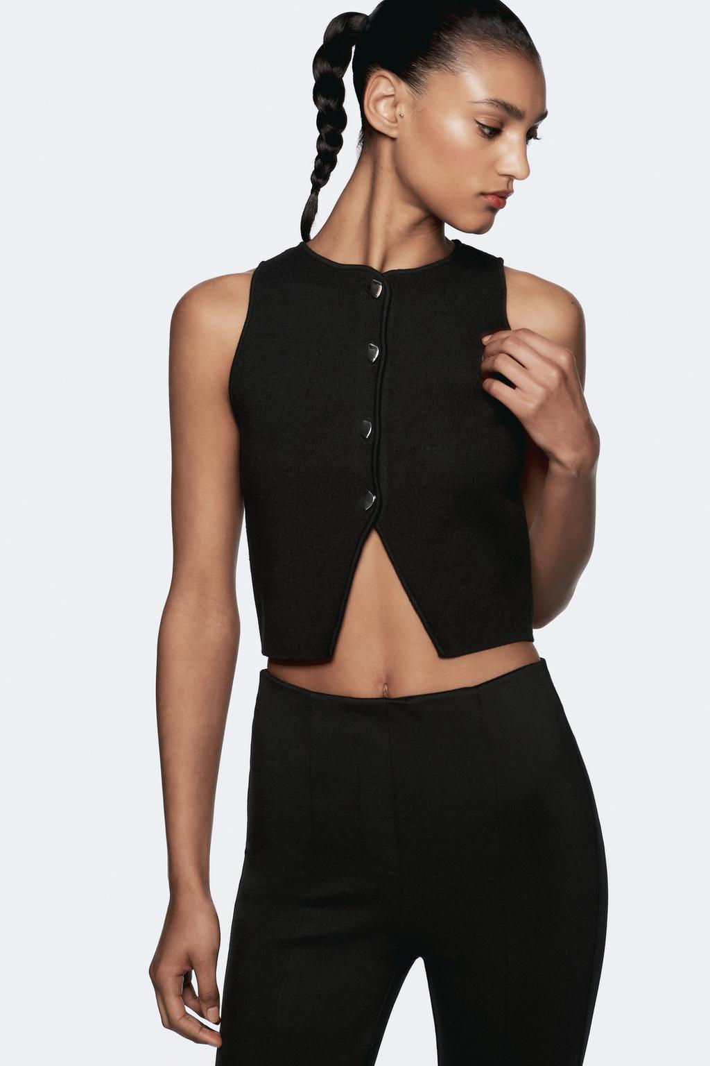BUTTONED KNIT VEST TOP - Zara фото 4