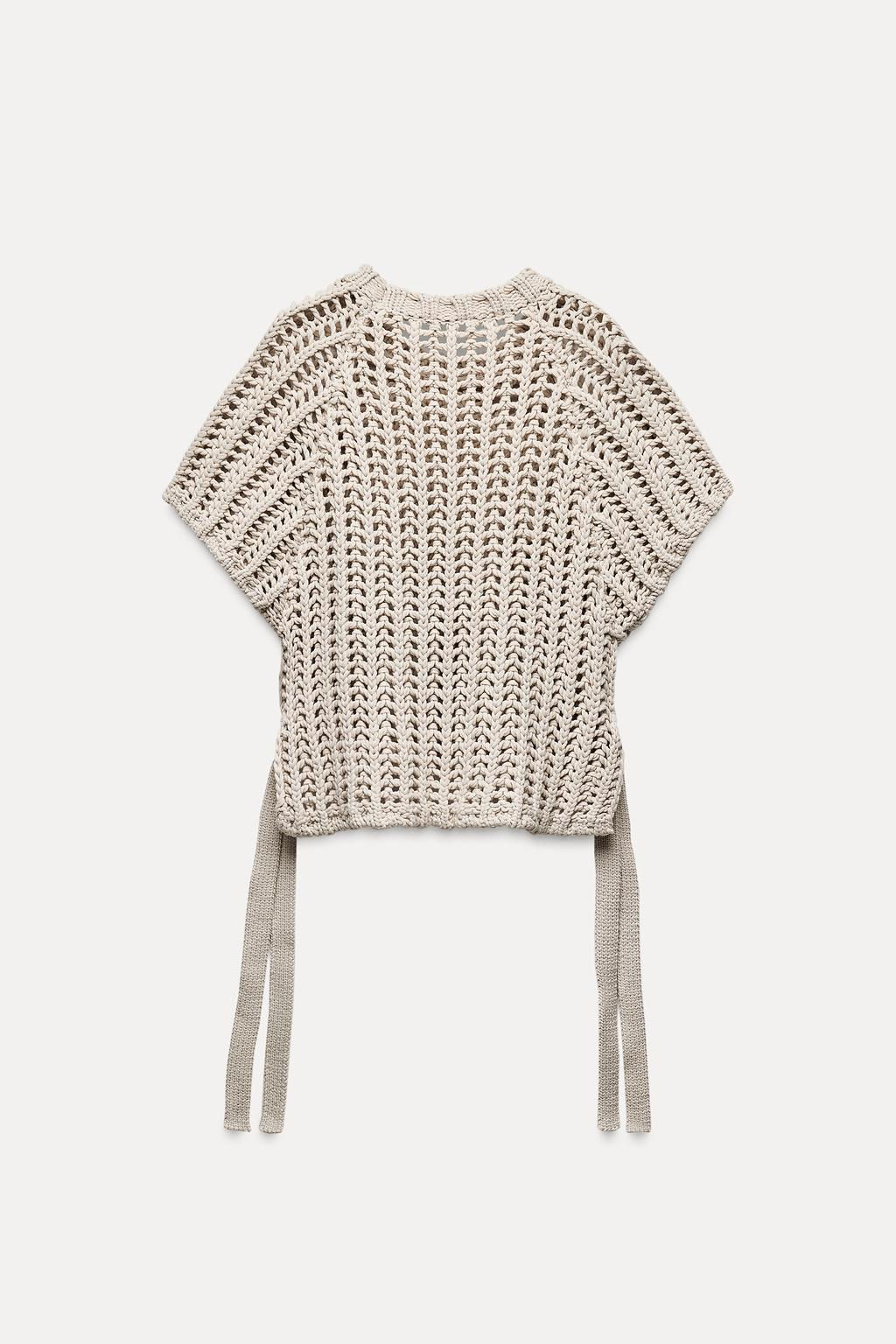 CHUNKY KNIT TOP WITH SIDE STRAPS - Zara фото 6