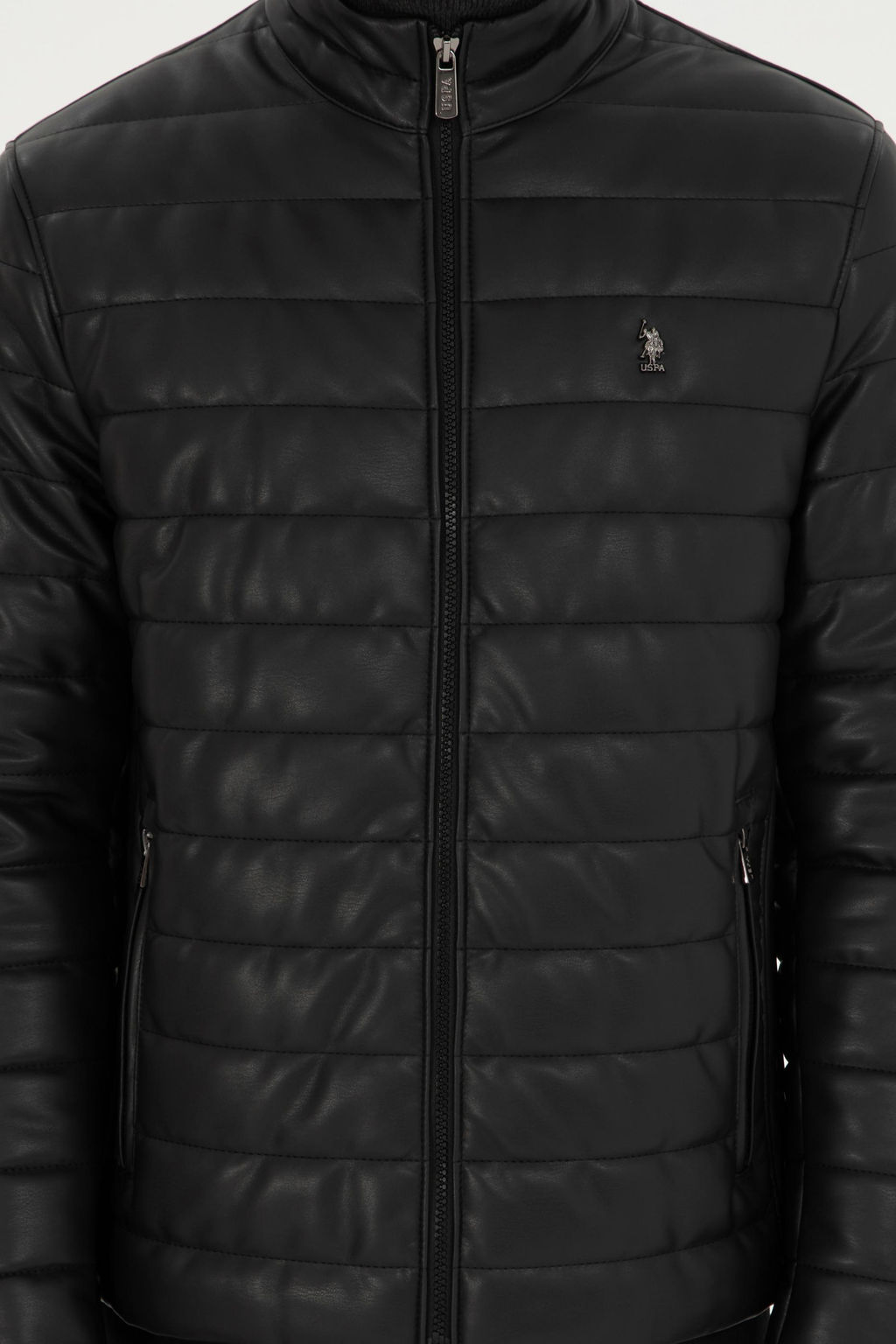 Мужская черная кожаная куртка Неожиданная скидка в корзине - U.s. polo assn фото 6