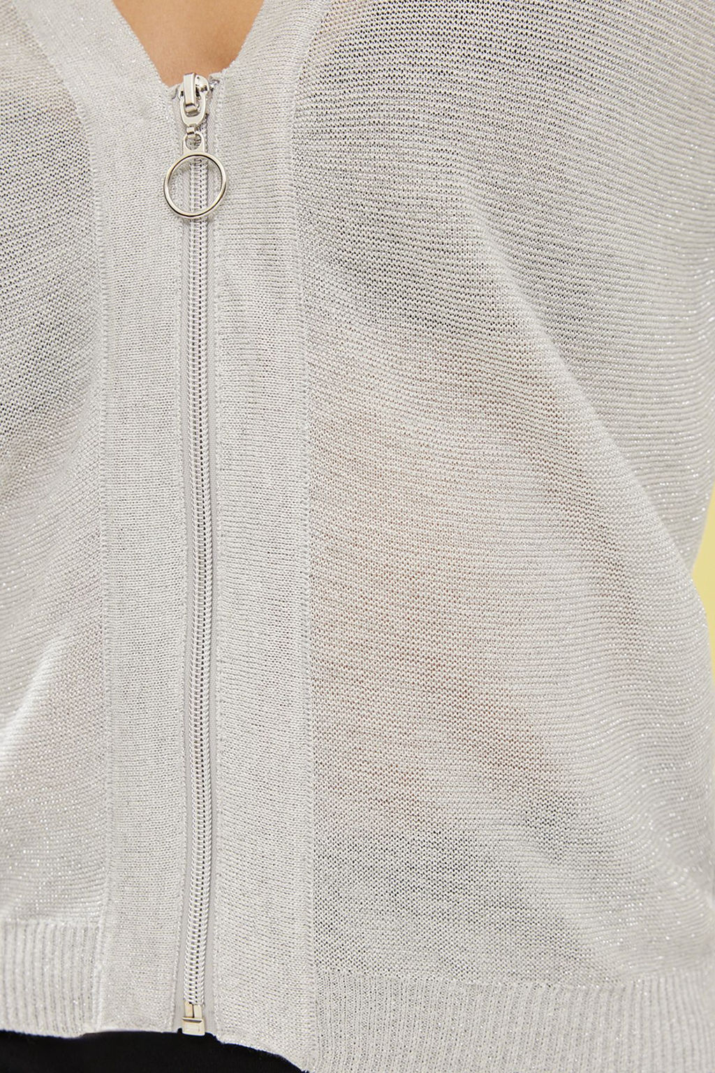 TRENDYOLMILLA Gumus Transparan Gorunumlu Simli Kalite Triko H?rka TWOSS24HI00008  фото 13