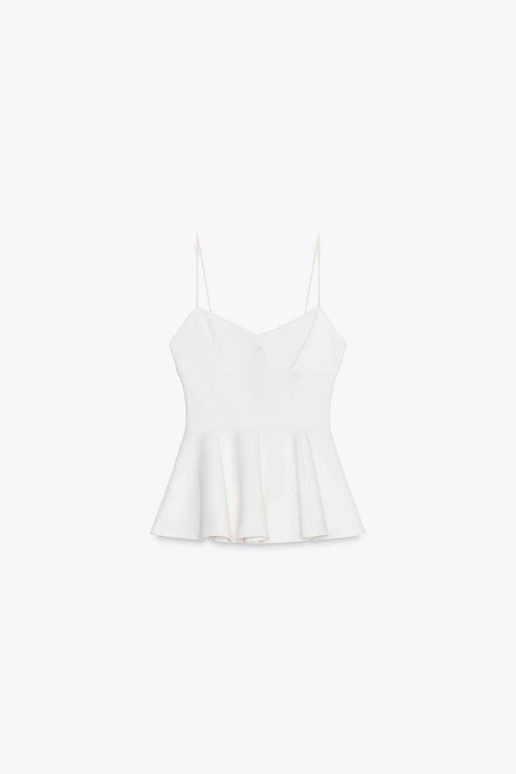 INTERLOCK PEPLUM STRAPPY TOP - Zara фото 5