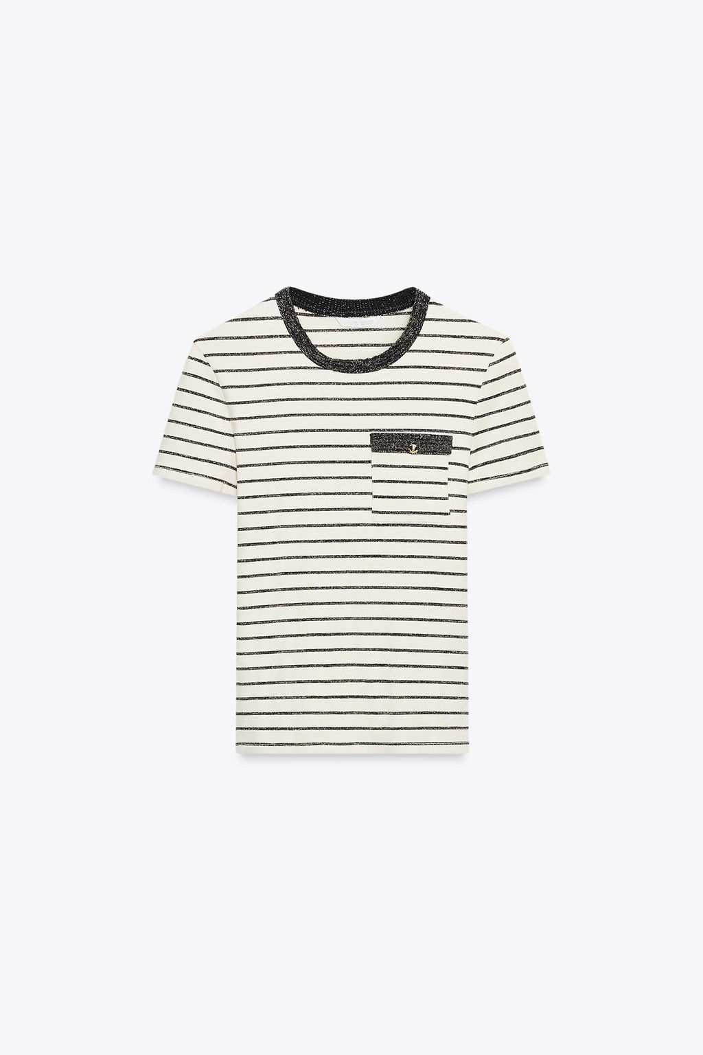 METALLIC THREAD CHUNKY KNIT T-SHIRT - Zara фото 5