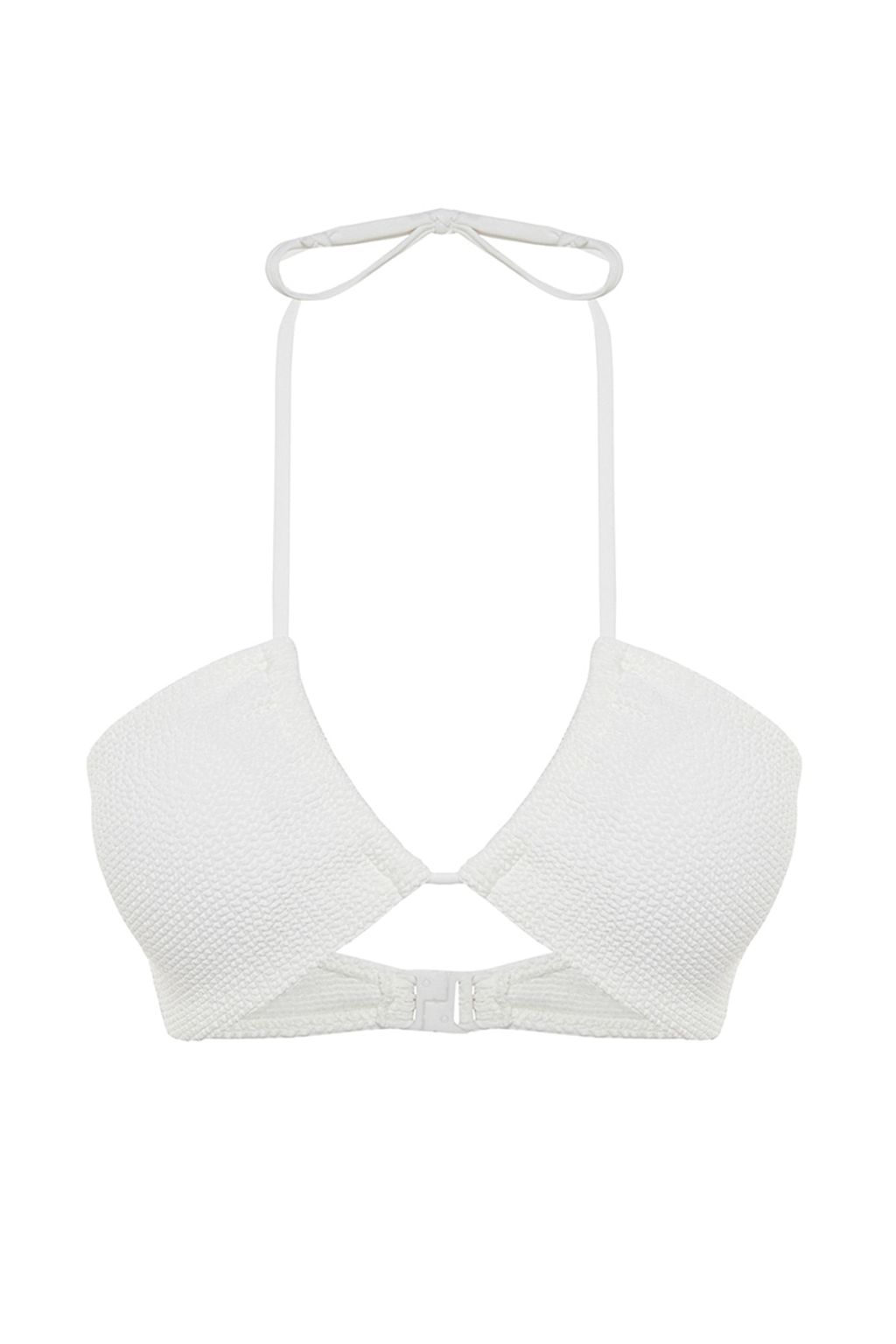 TRENDYOLMILLA Beyaz Straplez Cut Out/Pencereli Dokulu Bikini Ustu TBESS23BU00247  фото 7