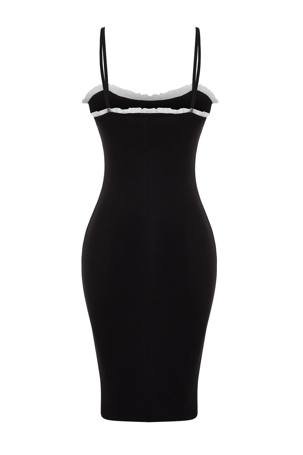 Siyah Duz Fitted/Vucuda Oturan Pamuklu Fitilli Mini Esnek Orme Kalem Elbise TWOSS24EL00996 - Trendyolmilla фото 8