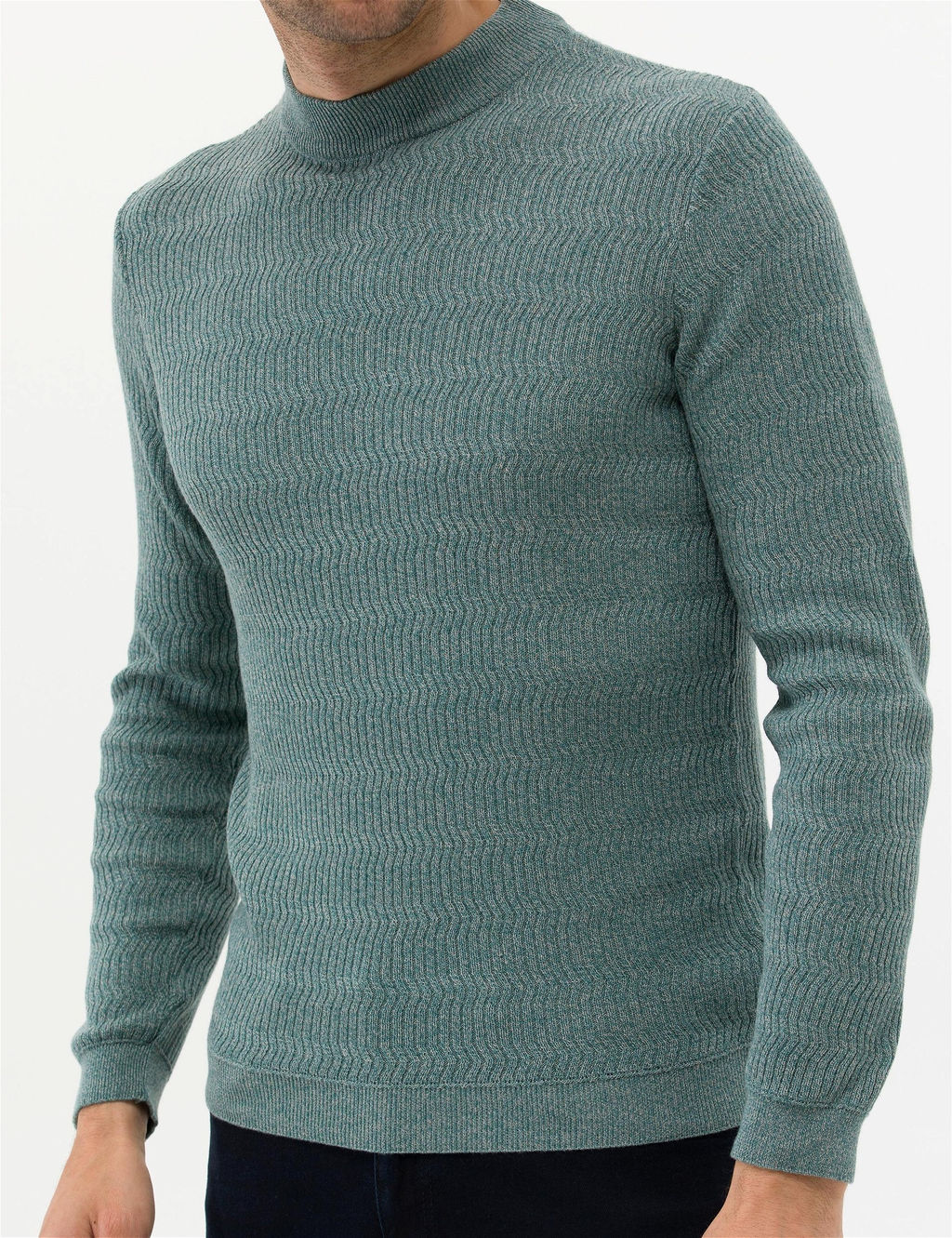 Ye_il Slim Fit Bisiklet Yaka Triko Kazak - Pierre cardin фото 6