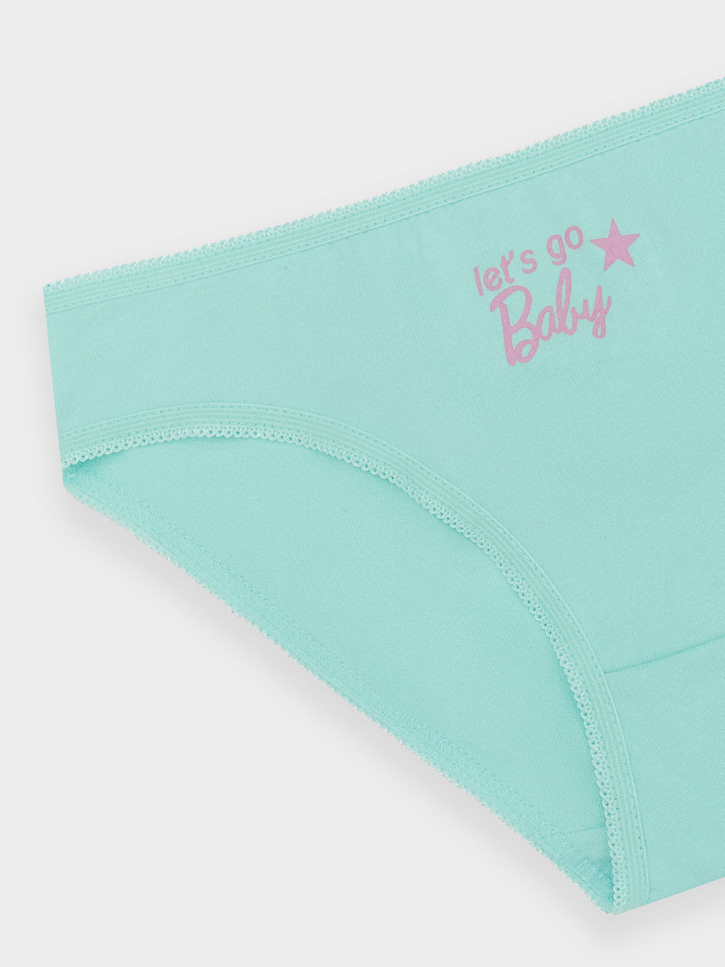 Цена за 2 штуки! Трусы для девочек голубые с надписью Lets go baby - Mark formelle фото 3
