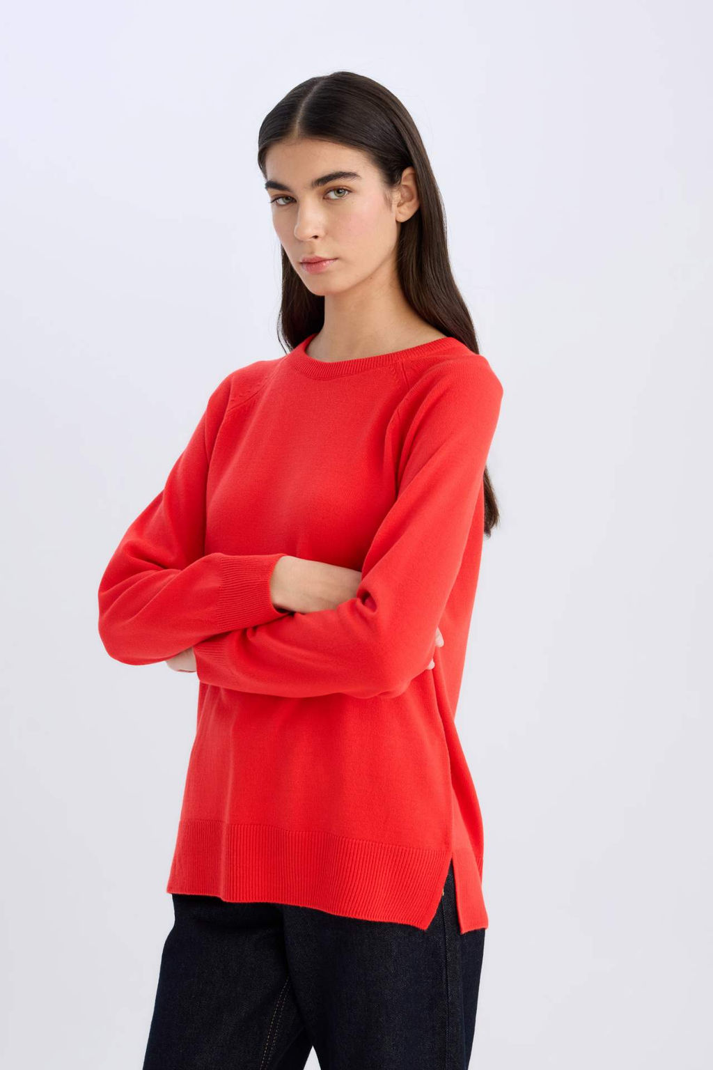 Relax Fit Bisiklet Yaka Triko Kazak - Defacto фото 14