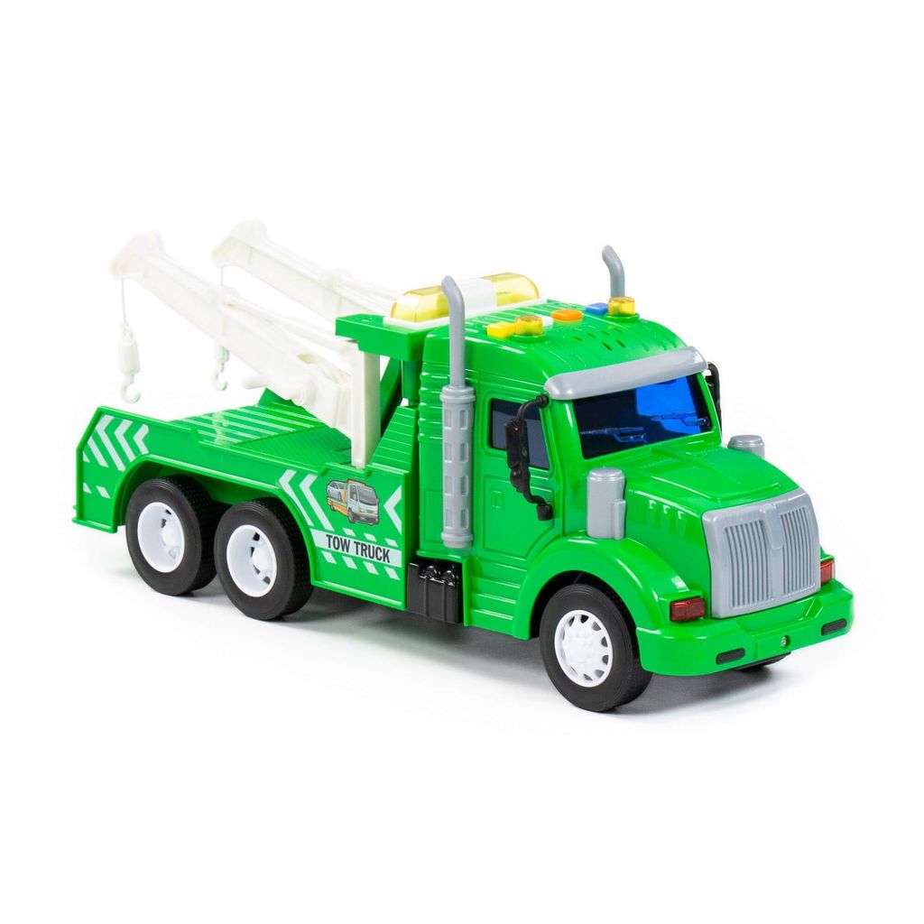 Профи, автомобиль-эвакуатор инерционный (со светом и звуком) (зелёный) (в коробке) - Полесье фото 5