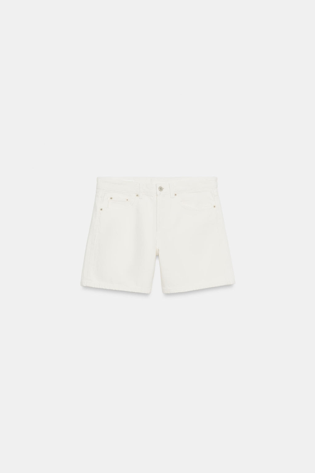 BERMUDA REGULAR DENIM TRF TIRO MEDIO / Blanco roto - Zara фото 6