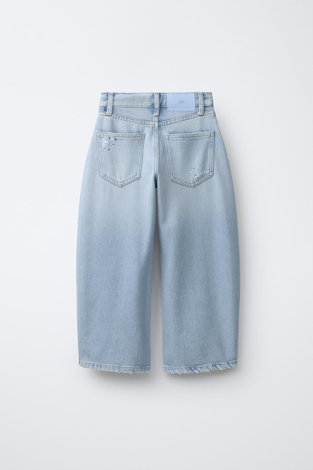 JEANS BALLOON ROTOS Y STRASS / Azul claro