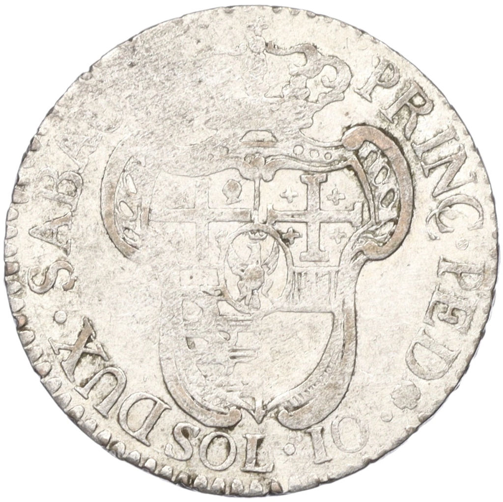 Монета 10 сольдо 1795 года Сардиния