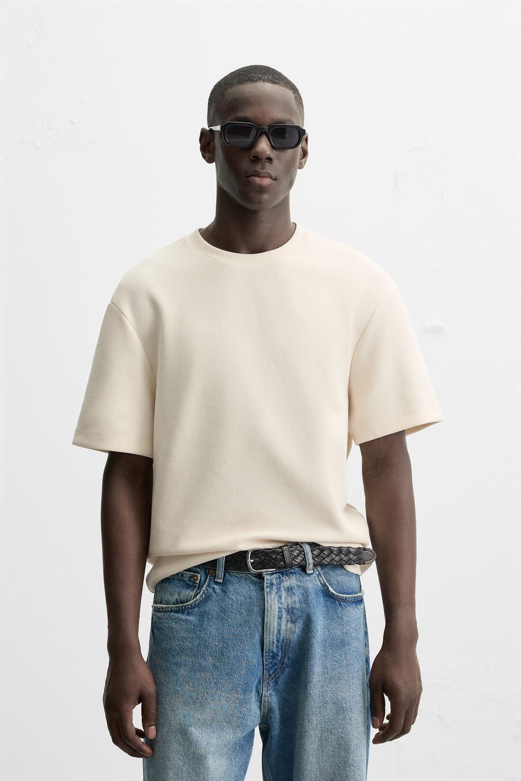COMPACT PIQUE T-SHIRT - Zara фото 18