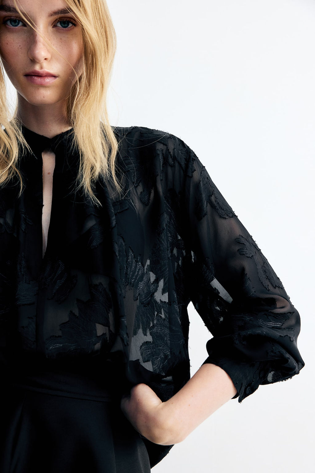 Blusa en tejido jacquard - H&m фото 2