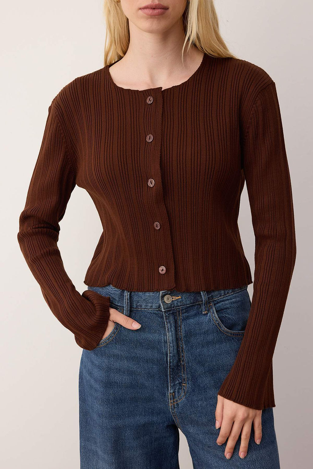 Kahverengi Ispanyol Kol Triko H?rka TWOAW26HI00268 - Trendyolmilla фото 3