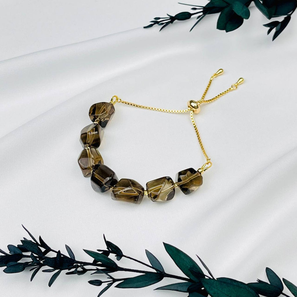 Браслет регулируемый из Раухтопаза - Радуга самоцветов фото 2