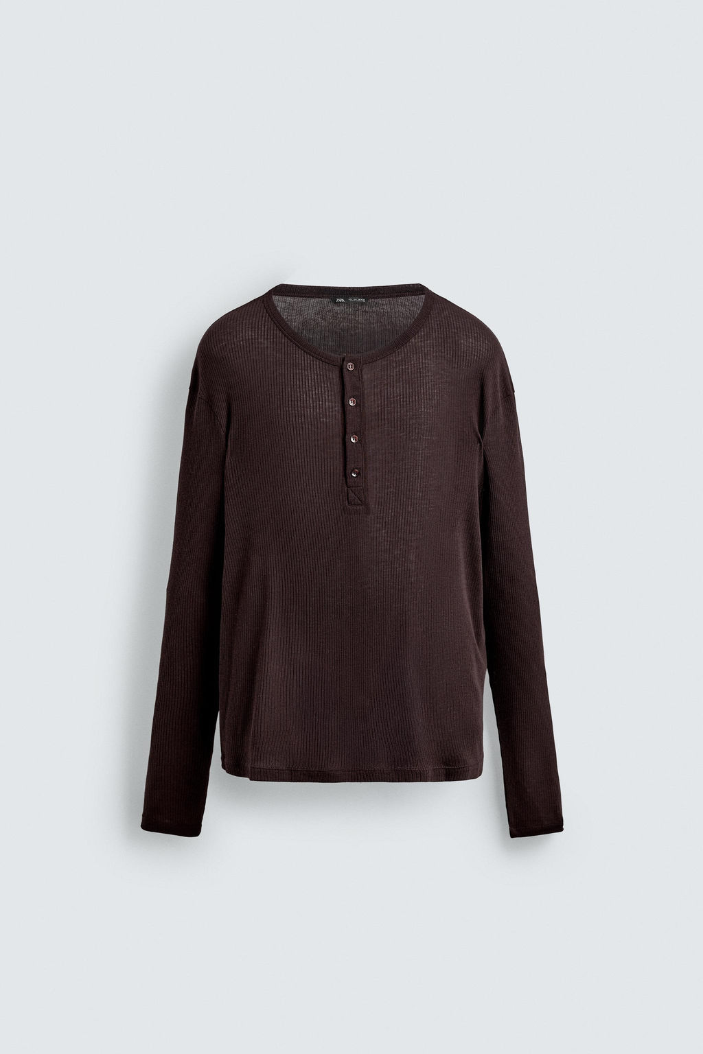 LYOCELL - COTTON HENLEY COLLAR T-SHIRT