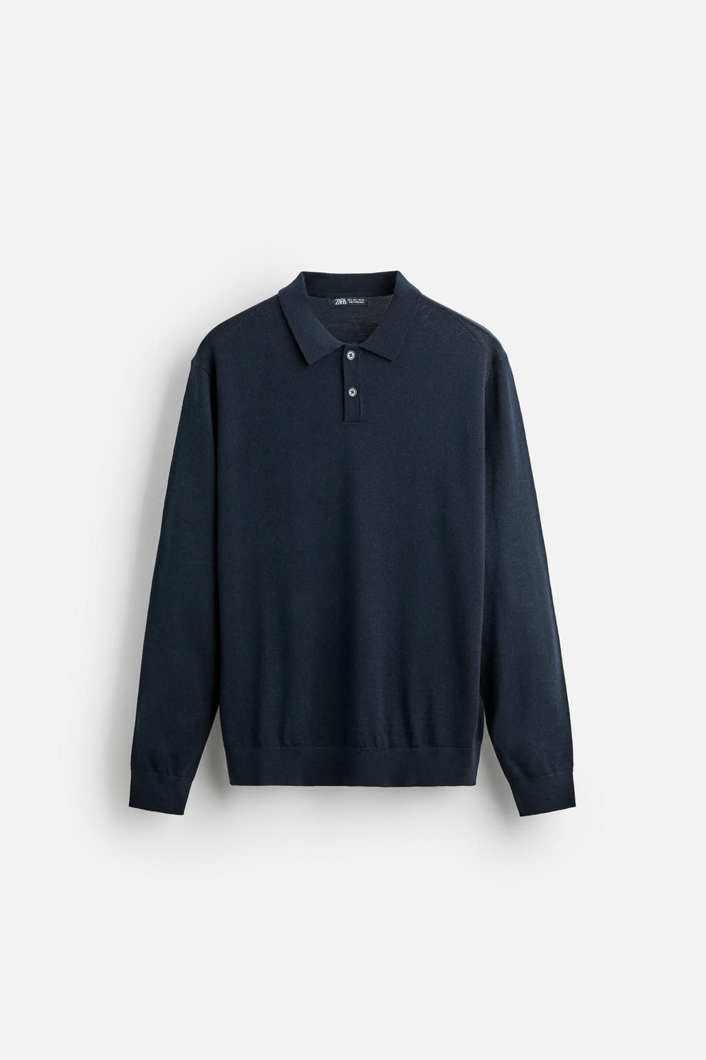MERINO WOOL KNIT POLO SHIRT - Zara фото 14