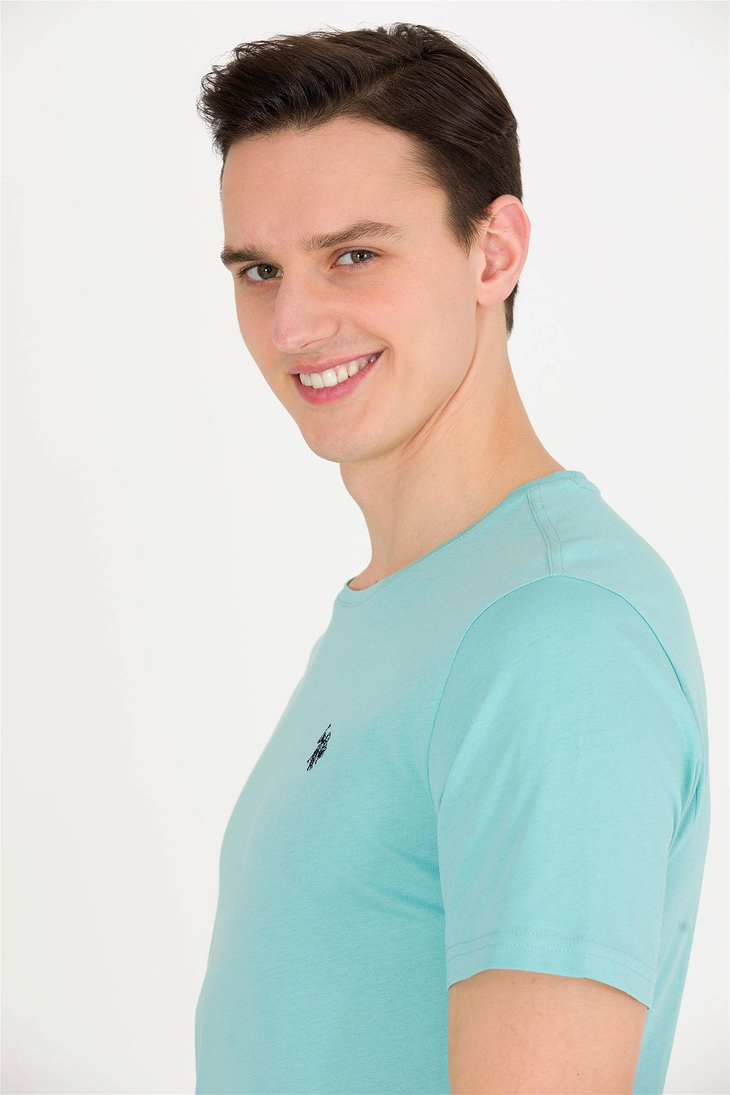 Мужская мятная базовая футболка с круглым вырезом - U.s. polo assn фото 2