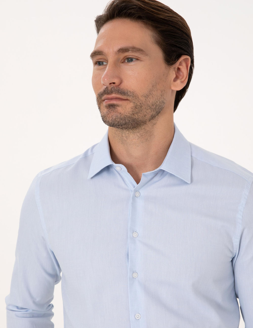 A__k Mavi Slim Fit %100 Pamuk Klasik Yaka Oxford G_mlek - Cacharel фото 2