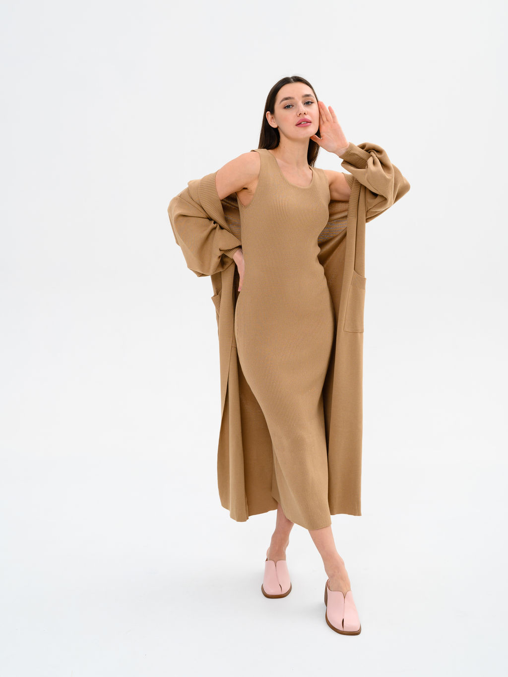 Сабо 5200.23663br.Розовый+коричневый