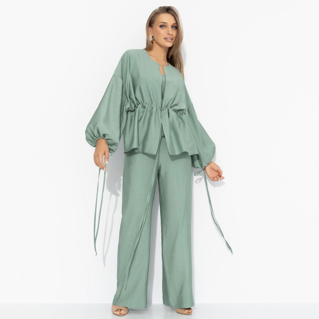 Брючный комплект лёгкий, Приручённый шик (3 в 1, зеленый) - Charutti фото 2