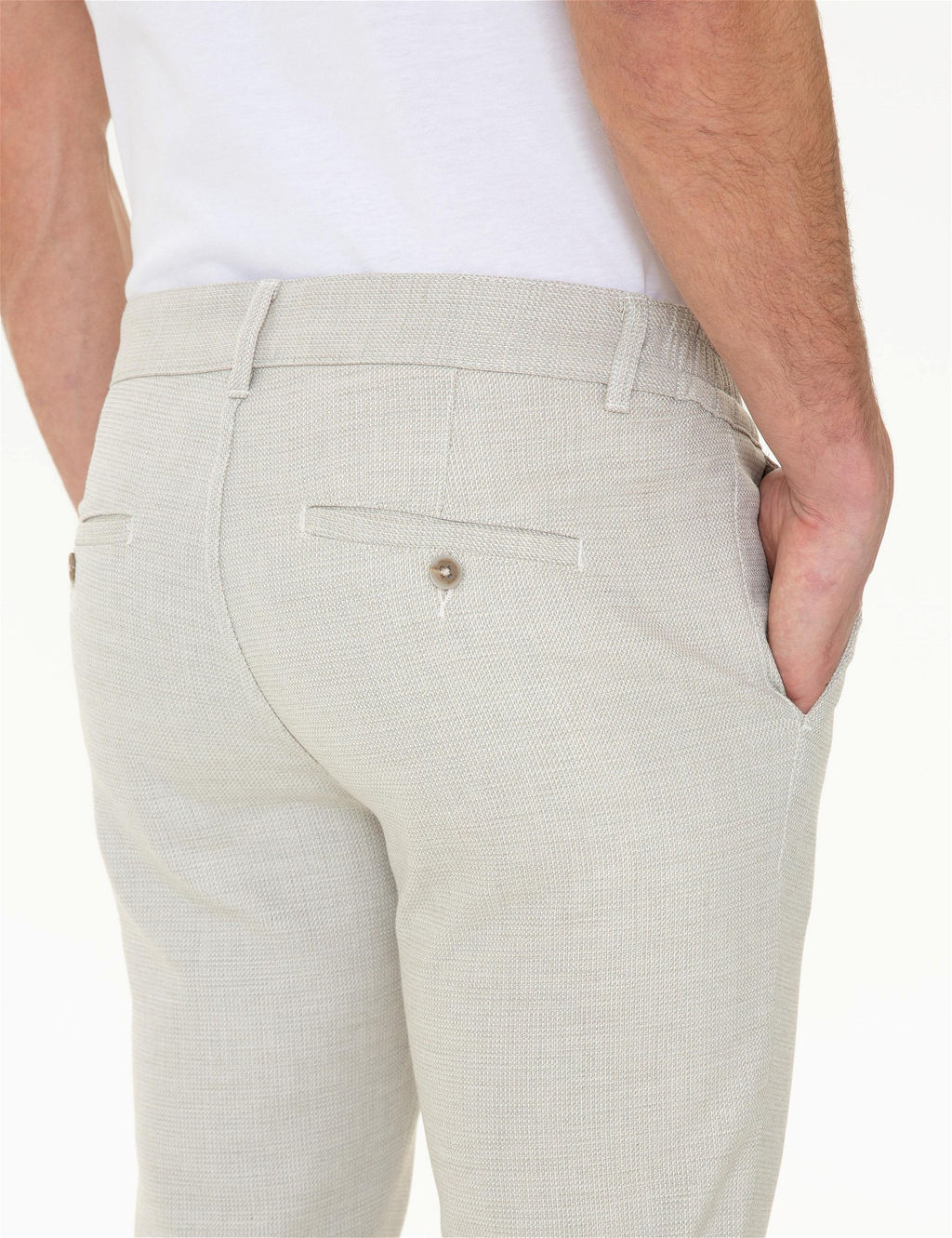 Vizon Slim Fit Beli Lastikli Kanvas Pantolon - Pierre cardin фото 6