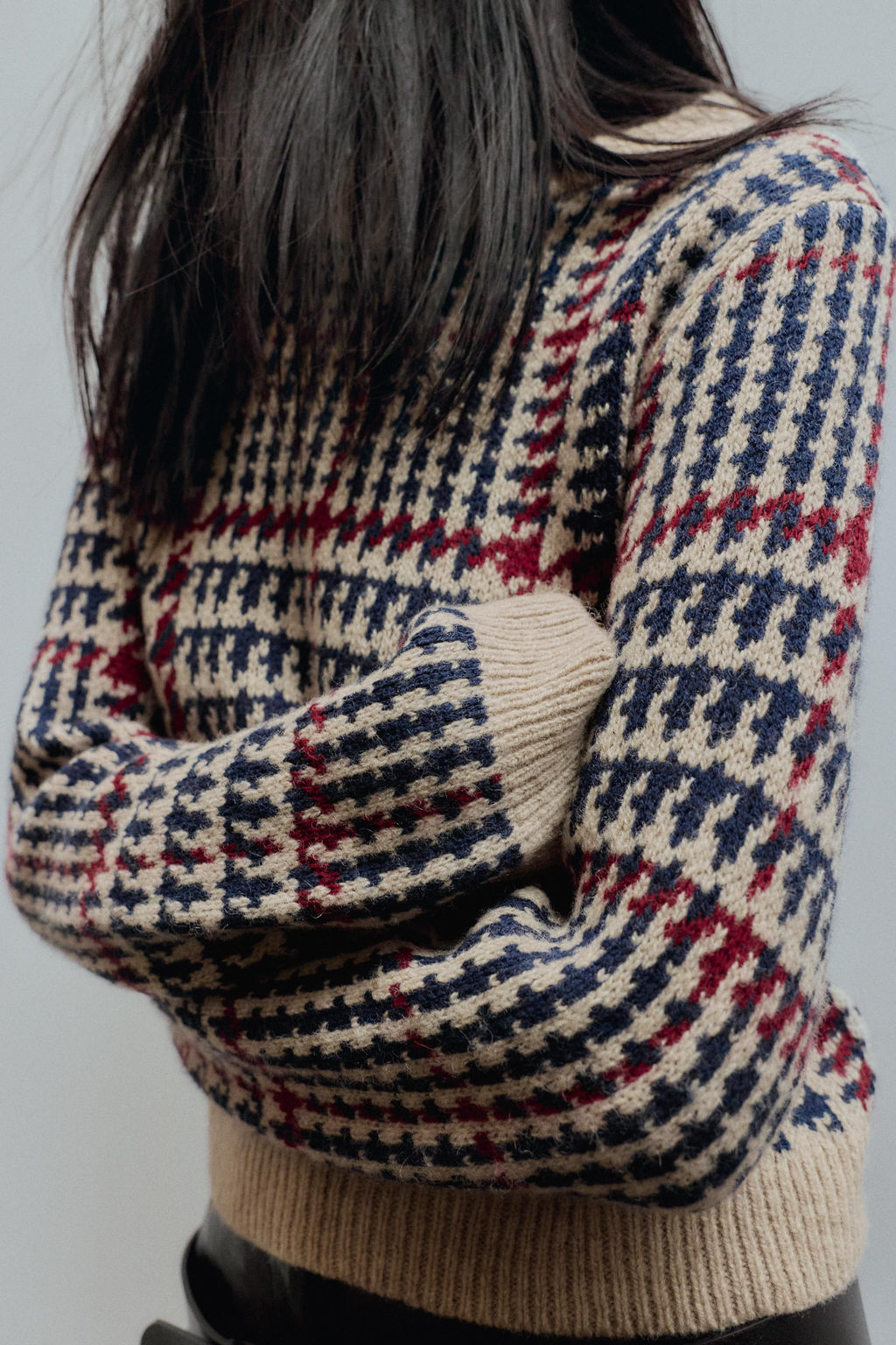 HOUNDSTOOTH WOOL JUMPER - Zara фото 3
