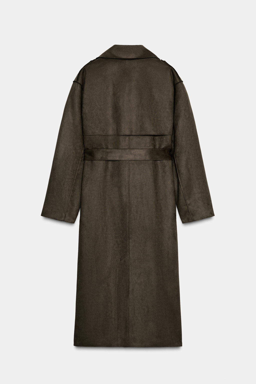 LONG FAUX SUEDE TRENCH COAT - Zara фото 10