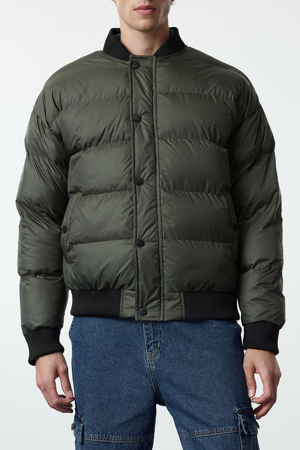 TRENDYOL MAN Haki Regular Fit Lastik Detayl? K?sl?k Mont TMNAW25MO00016 - Trendyolmilla фото 4