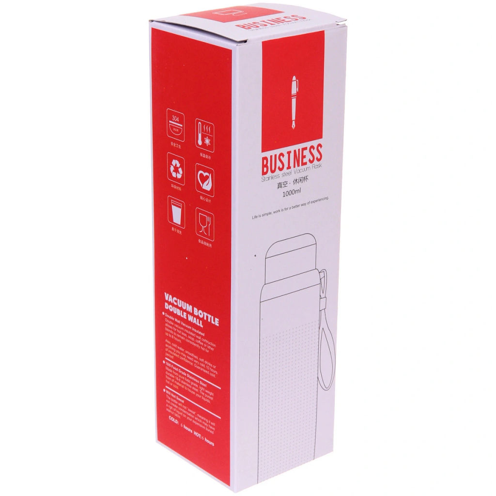 Термос 1000мл "Альпинист", цвет бордовый