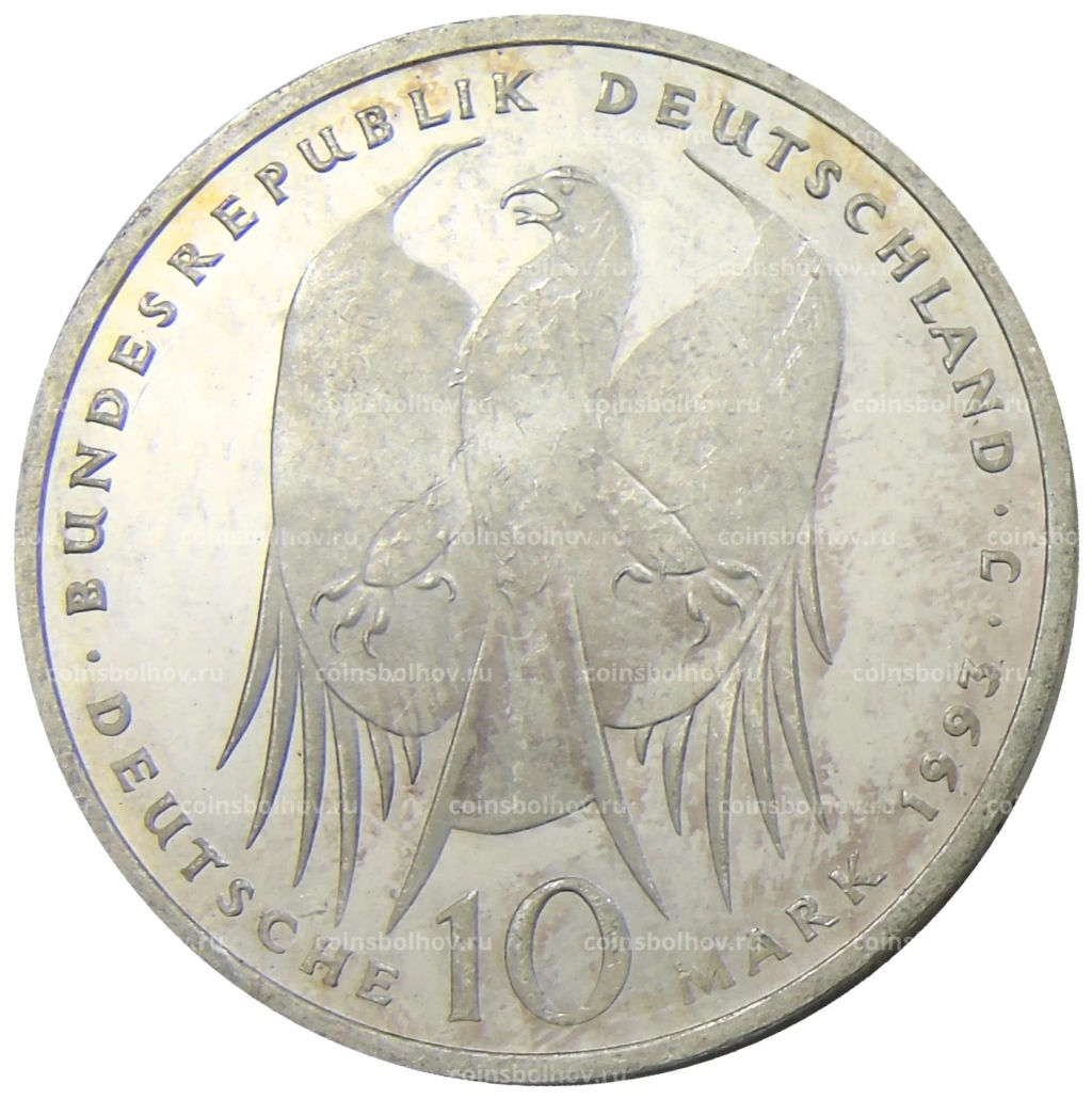 10 марок 1993 года J Германия  150 лет со дня рождения Роберта Коха
