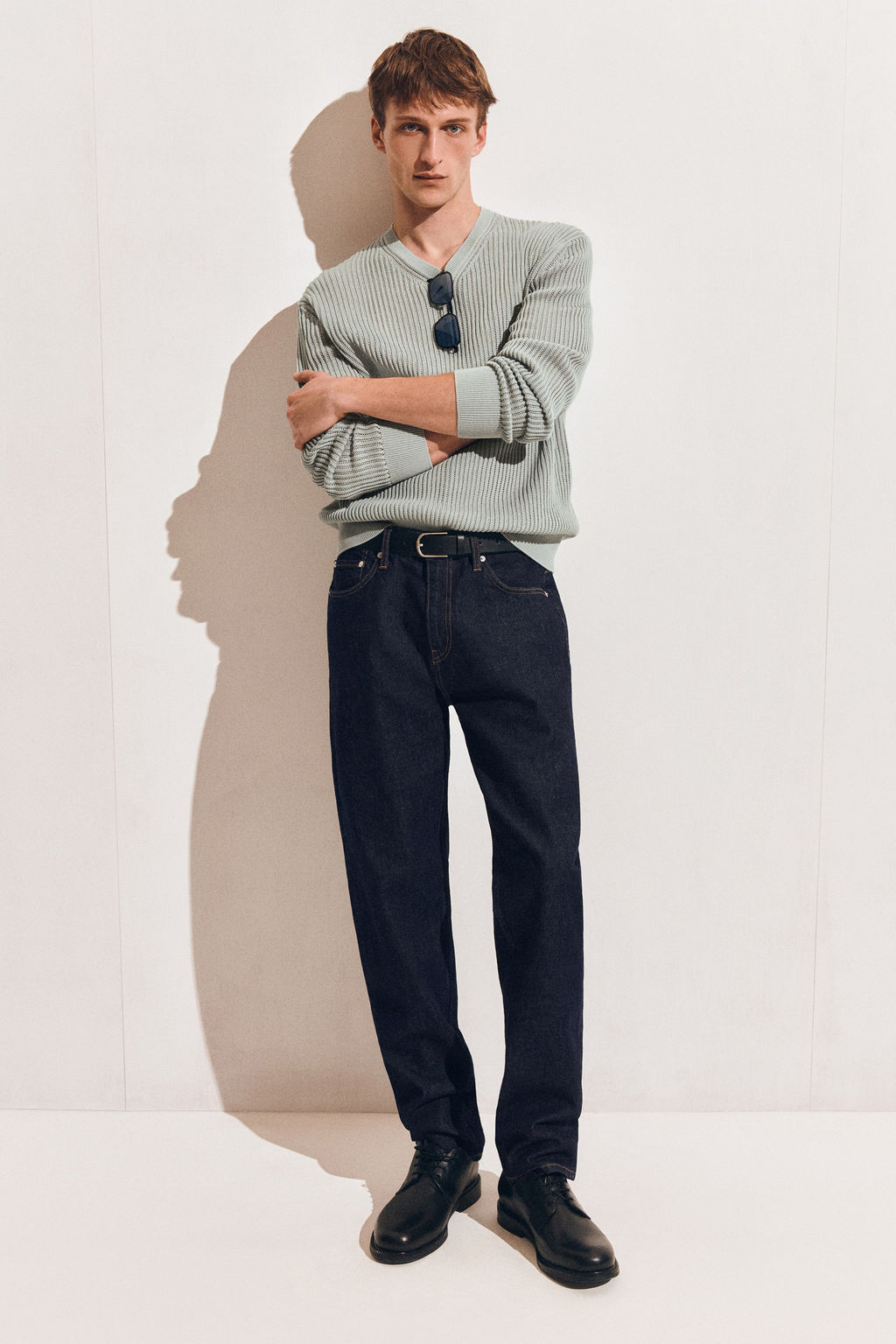JERSEY DE ALGOD?N PUNTO ESCALERA CUELLO DE PICO - H&m фото 8