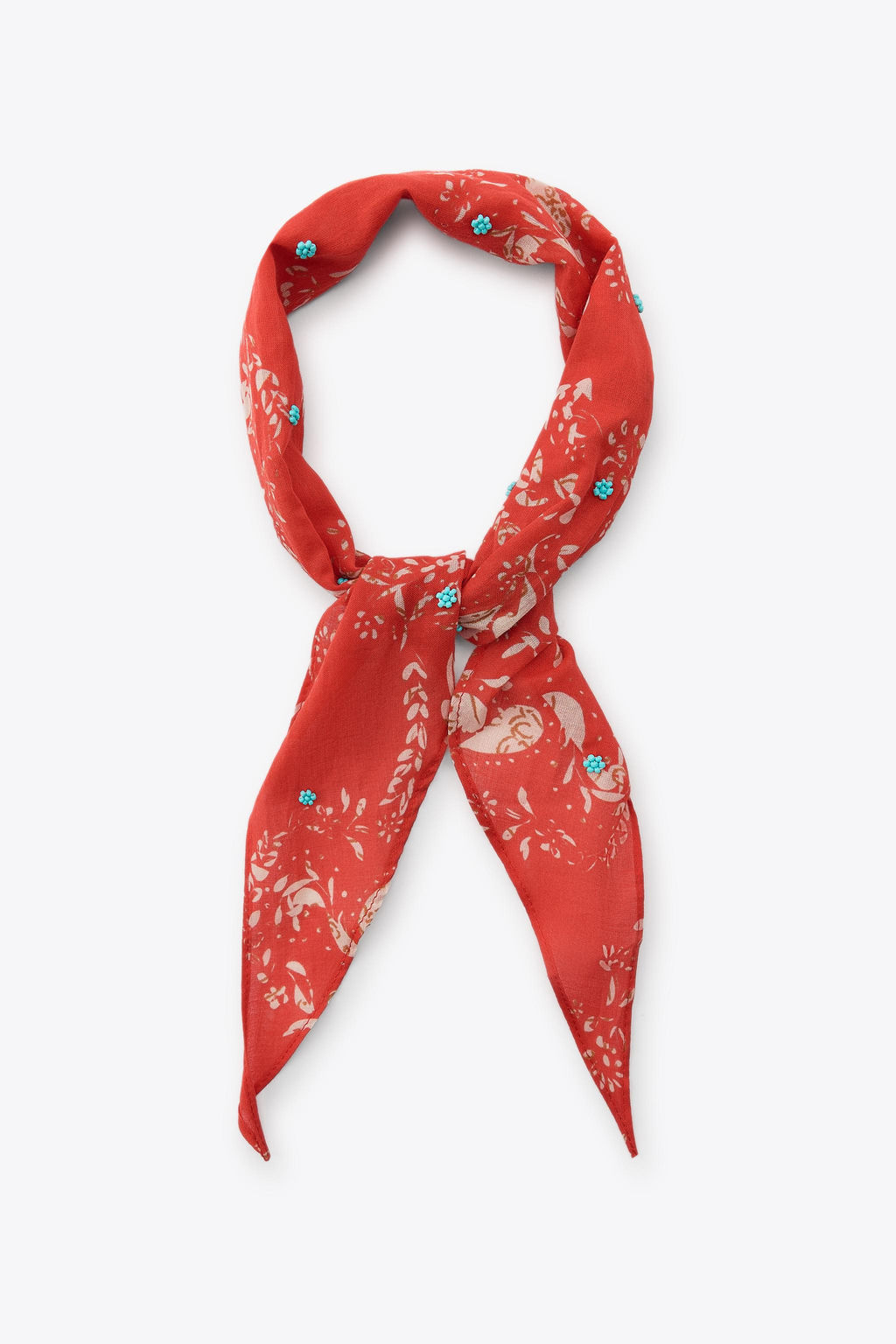 FLORAL PRINT BEADED BANDANA - Zara фото 2
