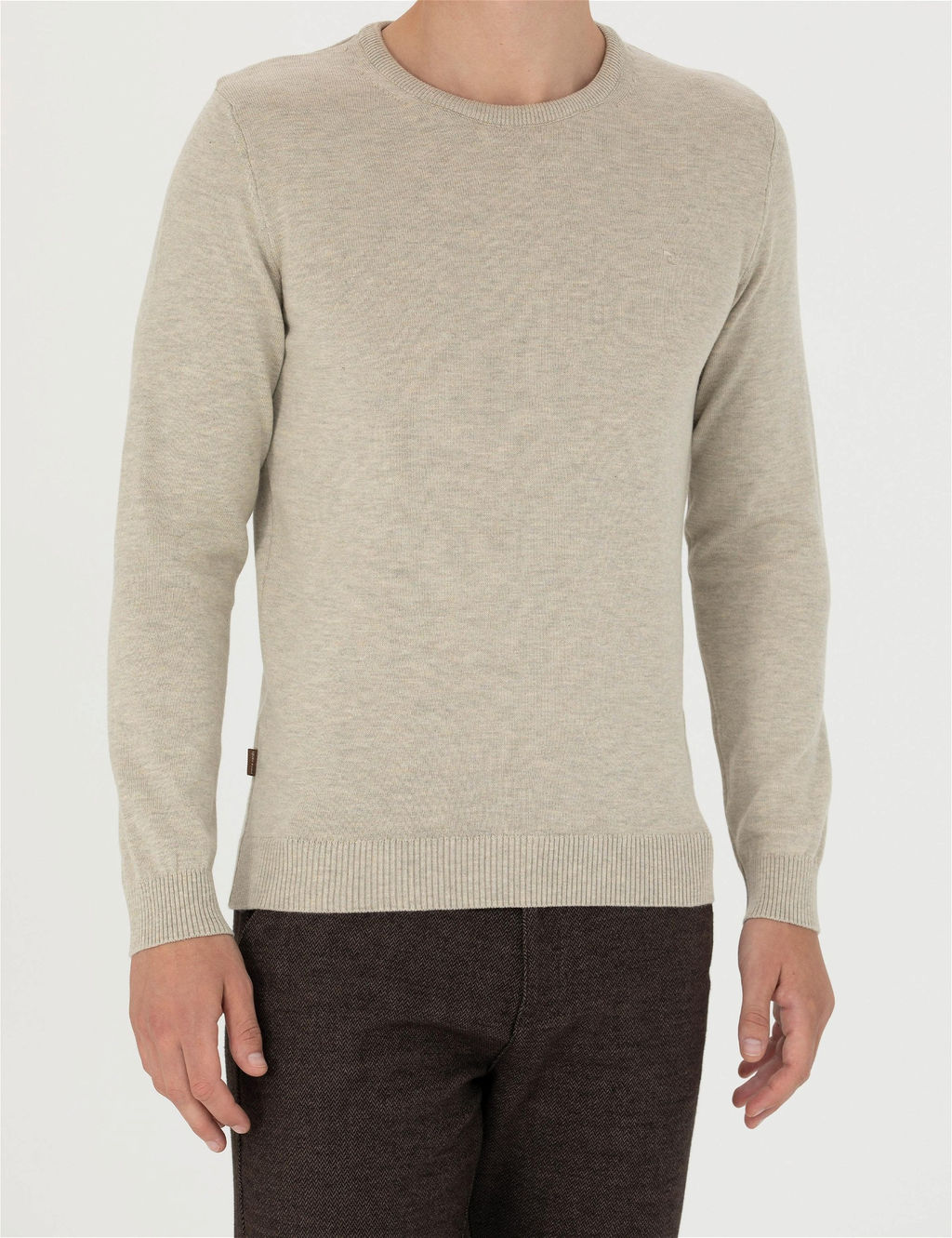 Kum Melanj Slim Fit Bisiklet Yaka Basic Triko Kazak - Pierre cardin фото 6