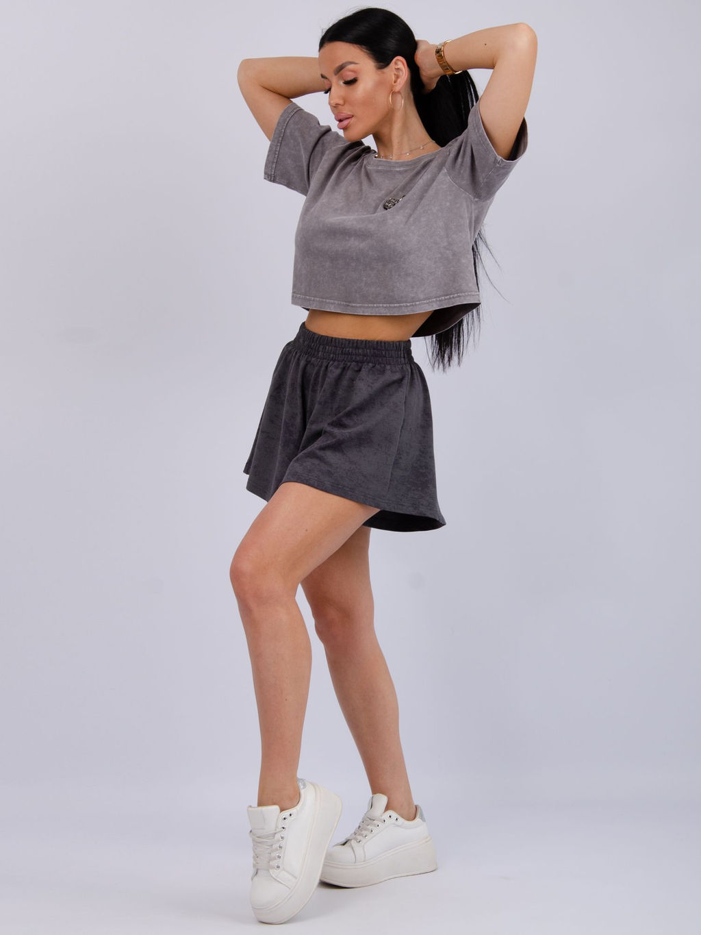 Шорты Лолита, футер с лайкрой - Малина фото 64