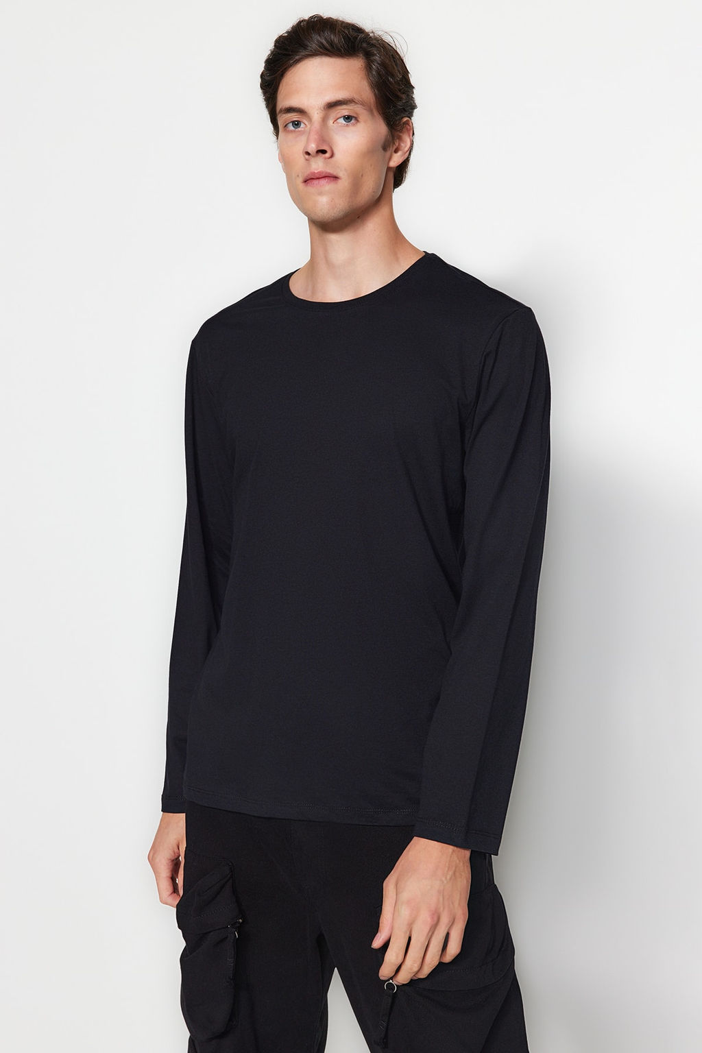 TRENDYOL MAN Gri-Indigo 2li Paket %100 Pamuklu Uzun Kol Regular/Normal Kesim Basic T-Shirt TMNAW24TS00001 - Trendyolmilla фото 21