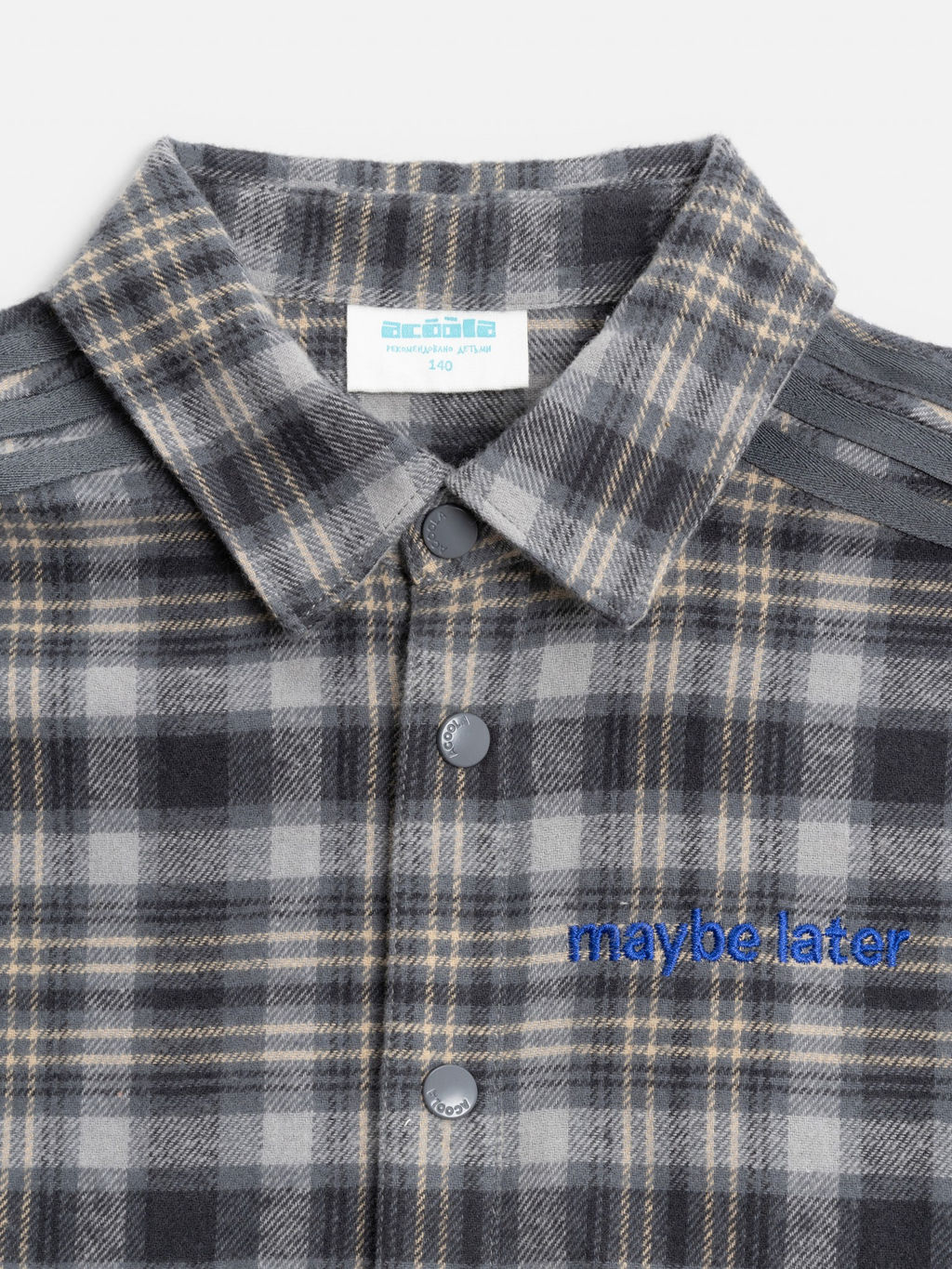 ACOOLA / Сорочка верхняя детская для мальчиков Pivert серая клетка  фото 3
