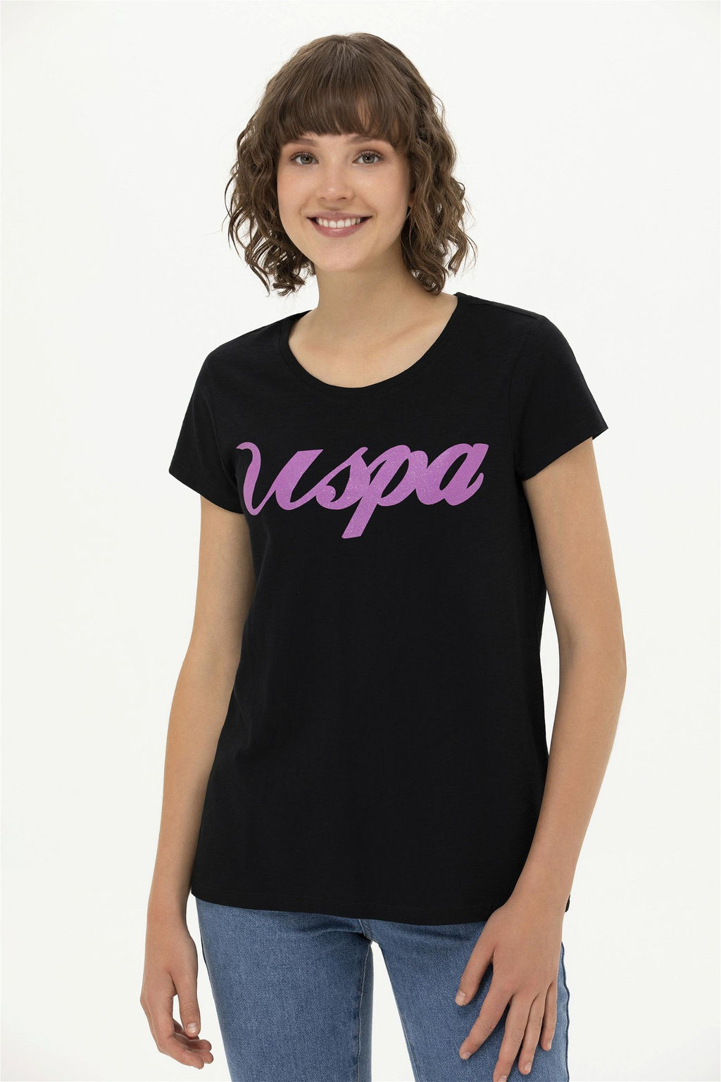 Женская черная футболка с круглым вырезом Неожиданная скидка в корзине - U.s. polo assn фото 4