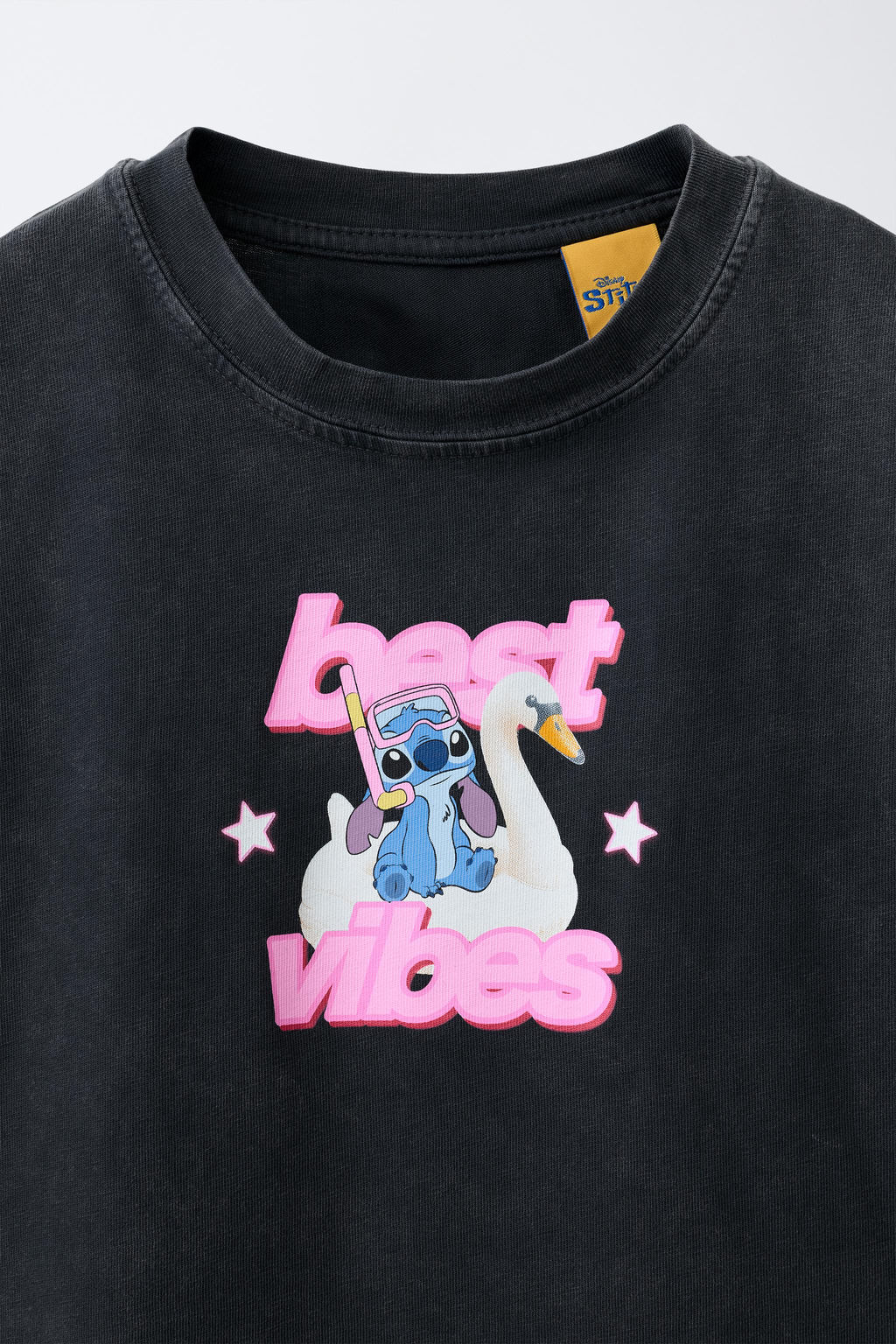 CAMISETA EFECTO LAVADO LILO & STITCH  DISNEY / Gris antracita - Zara фото 3